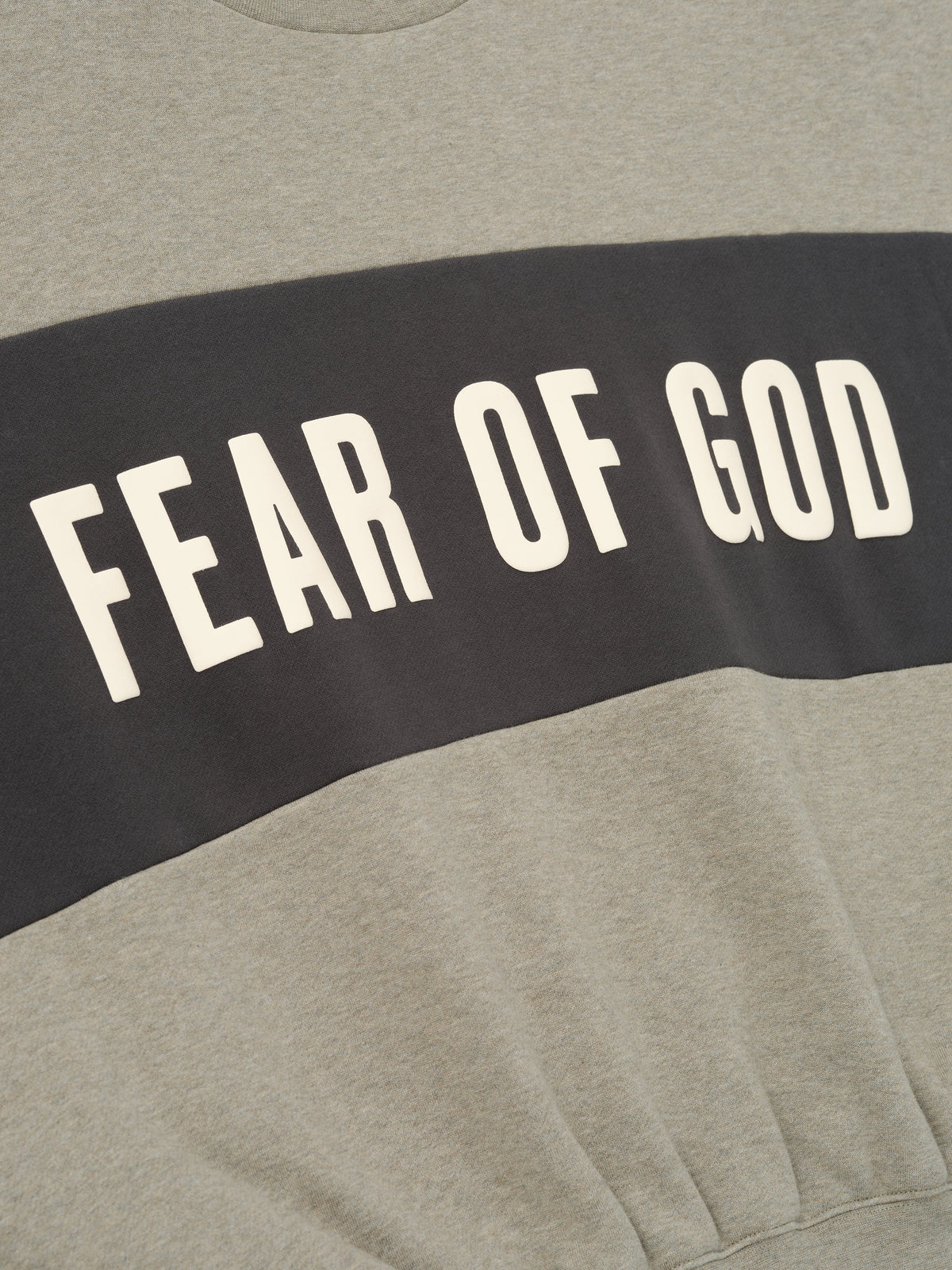 Fear of God Essentials Cropped Relaxed Panelled Sweatshirt Seal Heather/ Iron Grey - Im Your Wardrobe