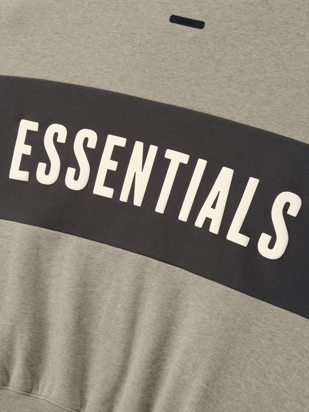 Fear of God Essentials Cropped Relaxed Panelled Sweatshirt Seal Heather/ Iron Grey - Im Your Wardrobe