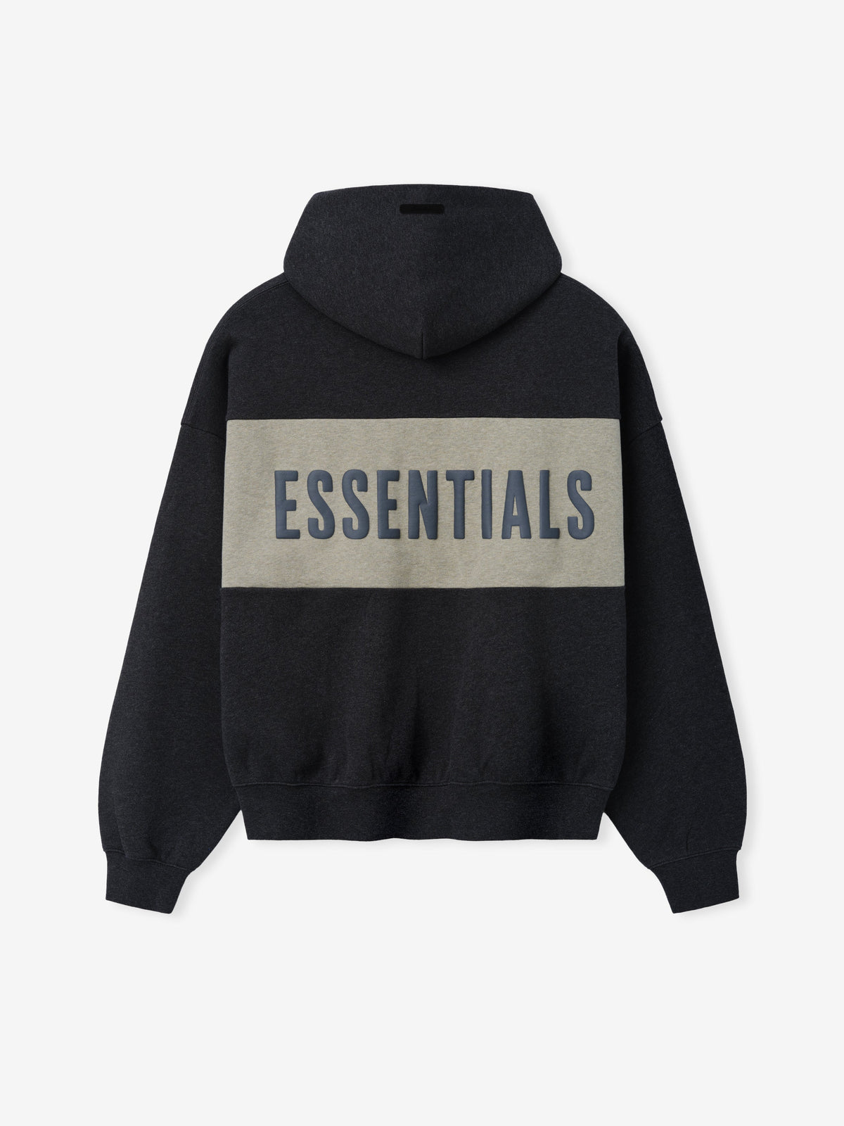 Fear of God Essentials Cropped Relaxed Panelled Hoodie Iron Grey Heather/ Seal Heather - Im Your Wardrobe