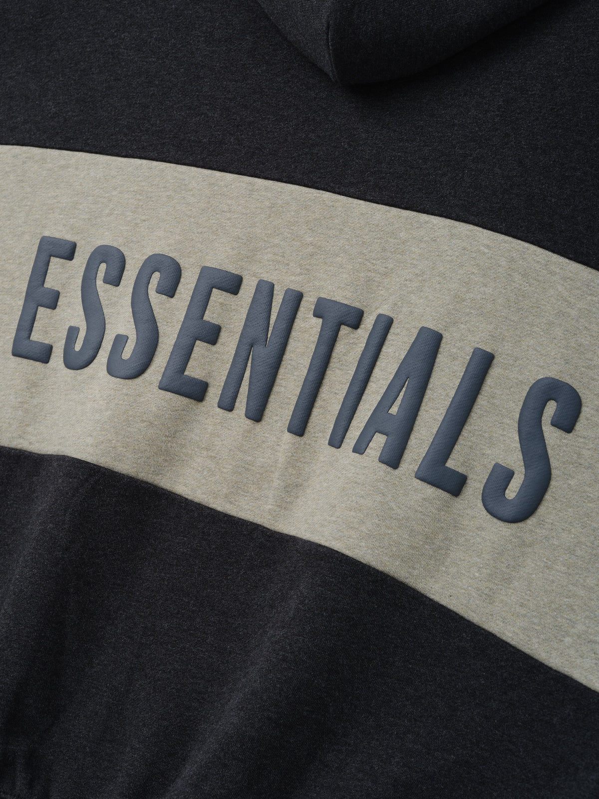 Fear of God Essentials Cropped Relaxed Panelled Hoodie Iron Grey Heather/ Seal Heather - Im Your Wardrobe