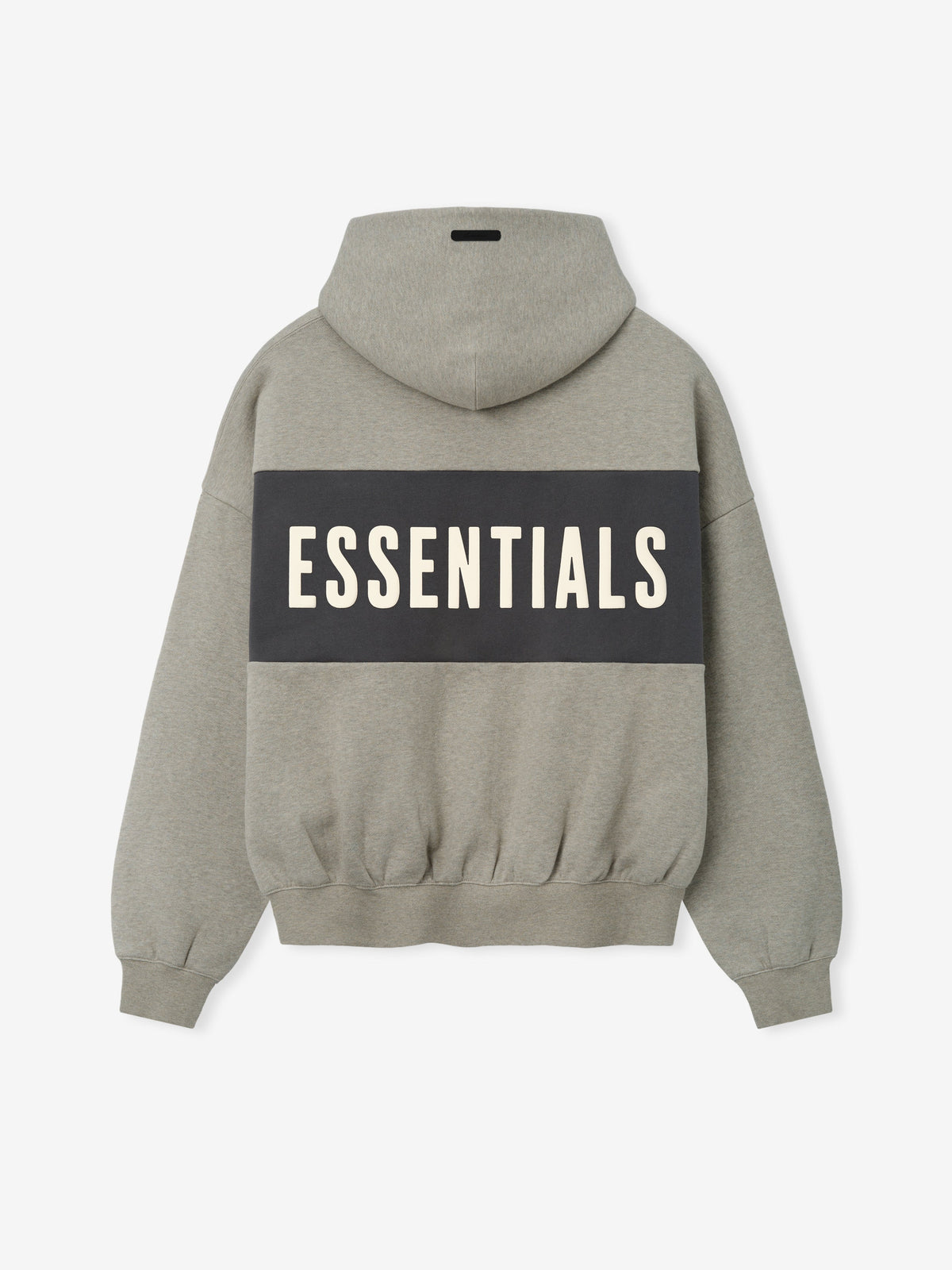 Fear of God Essentials Cropped Relaxed Panelled Hoodie Seal Heather/ Iron Grey - Im Your Wardrobe