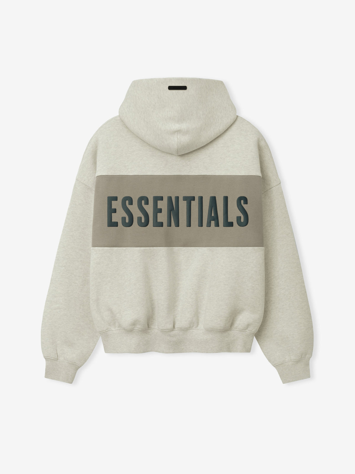 Fear of God Essentials Cropped Relaxed Panelled Hoodie Vanilla Heather/ Seal - Im Your Wardrobe