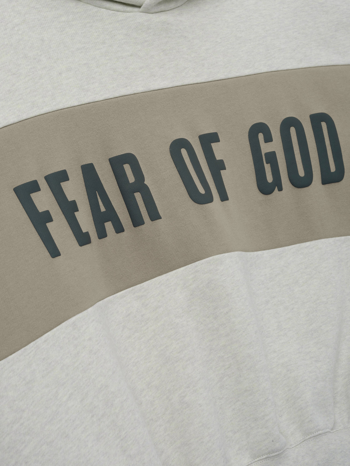 Fear of God Essentials Cropped Relaxed Panelled Hoodie Vanilla Heather/ Seal - Im Your Wardrobe