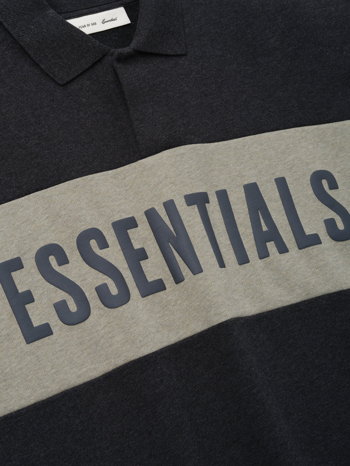 Fear of God Essentials Cropped Panelled Polo Iron Grey Heather/ Seal Heather - Im Your Wardrobe