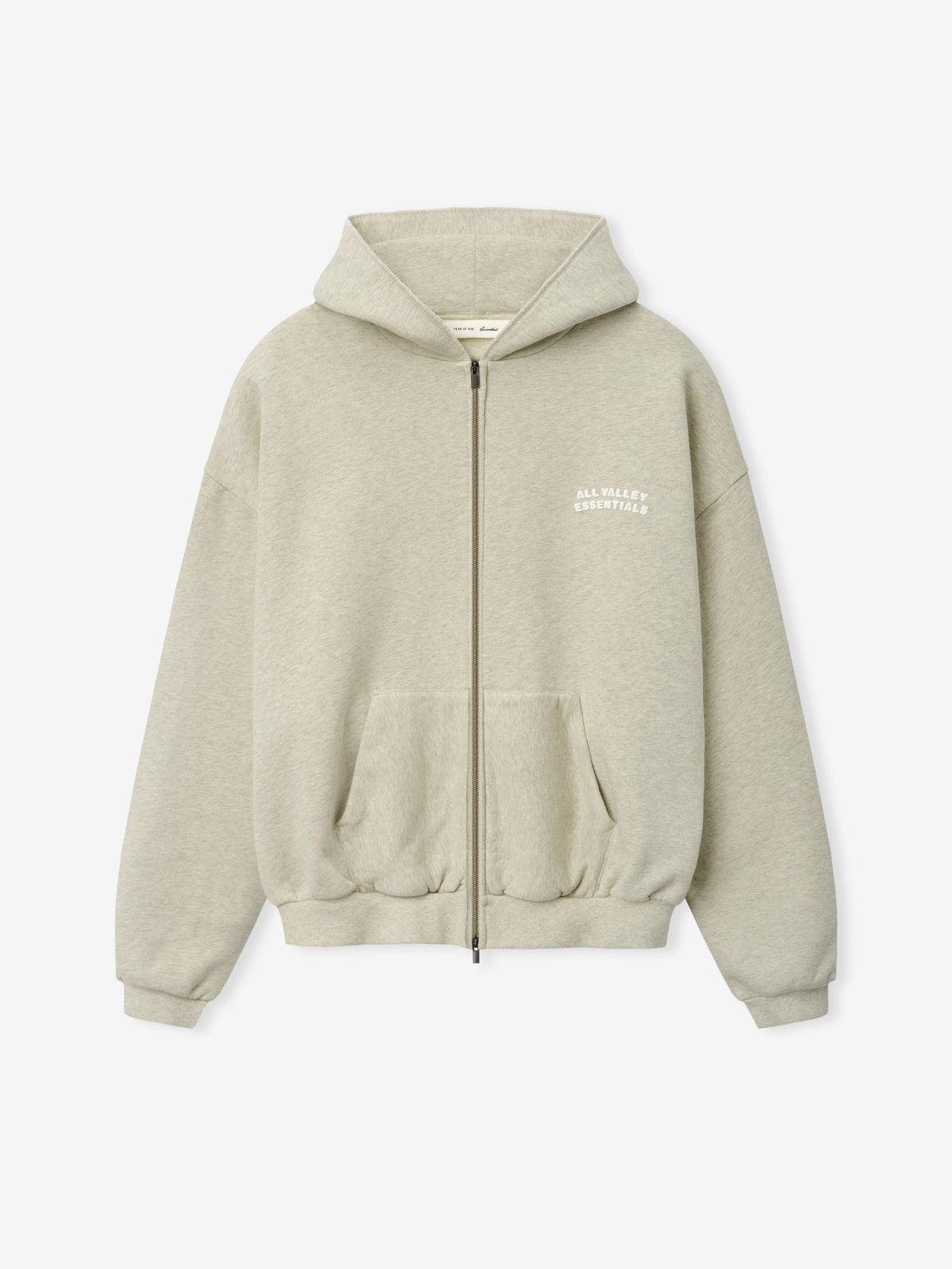 Fear of God Essentials 90s Zip-Up Hoodie Washed Vanilla Heather - Im Your Wardrobe