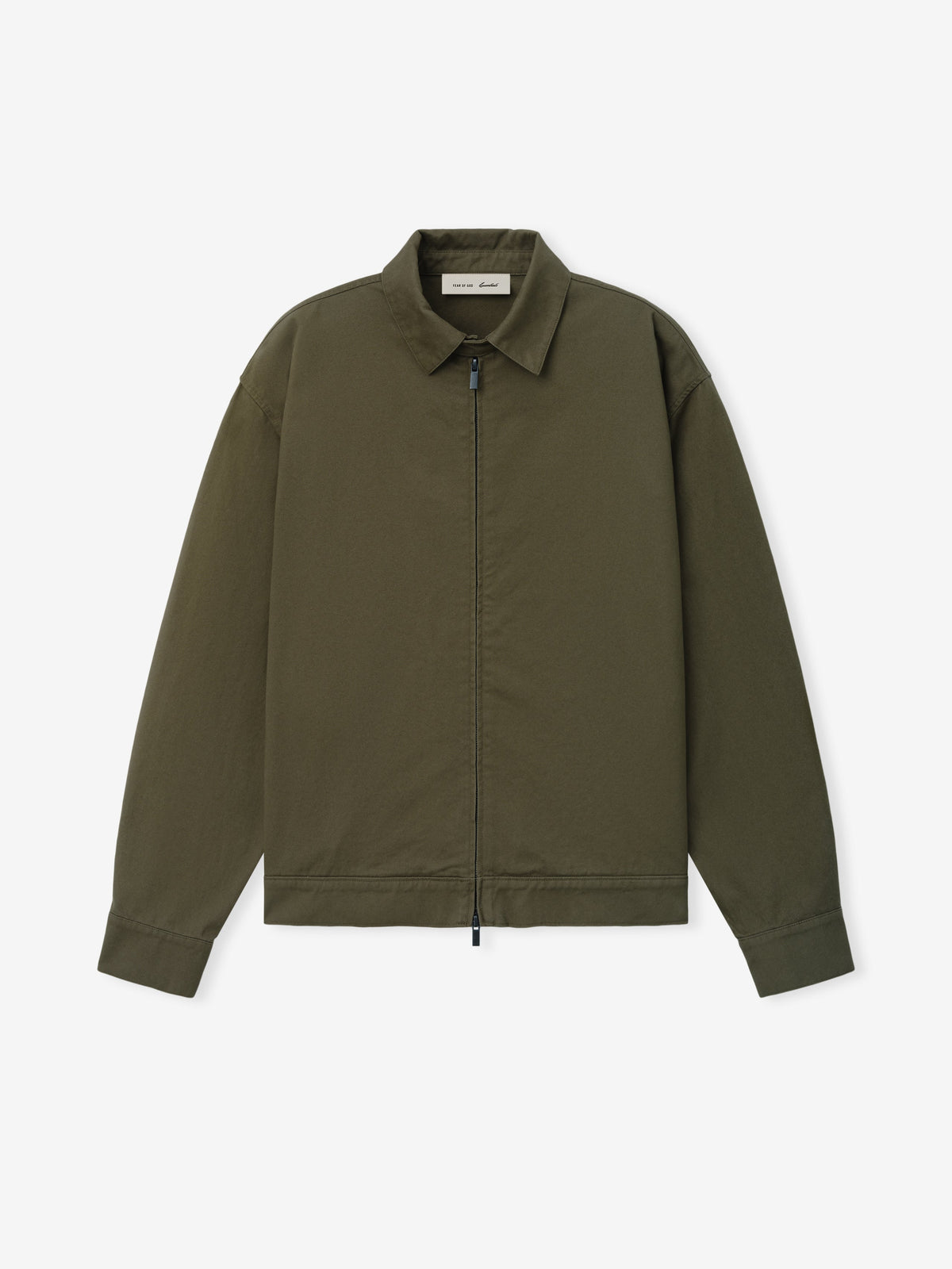 Fear of God Essentials Cotton Twill Work Jacket Moss - Im Your Wardrobe