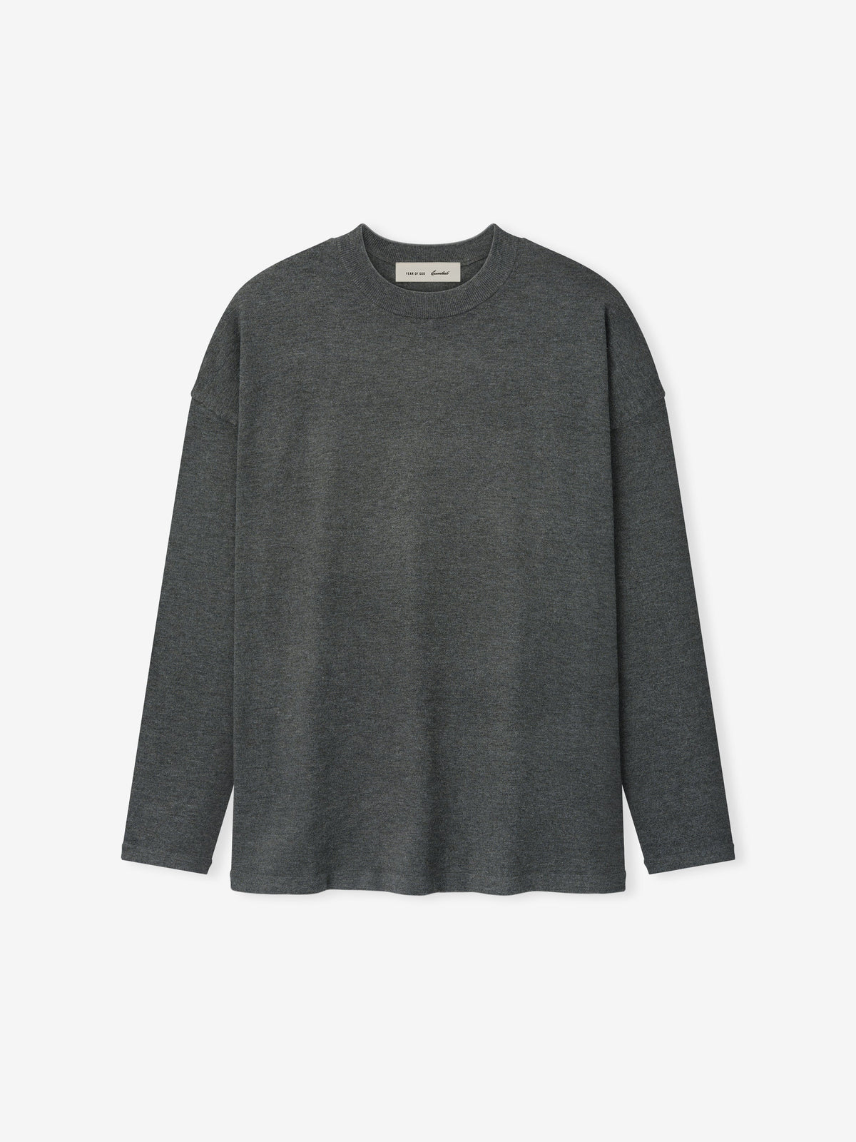 Fear of God Essentials Soft Knit Long Sleeve Tee Iron Grey - Im Your Wardrobe