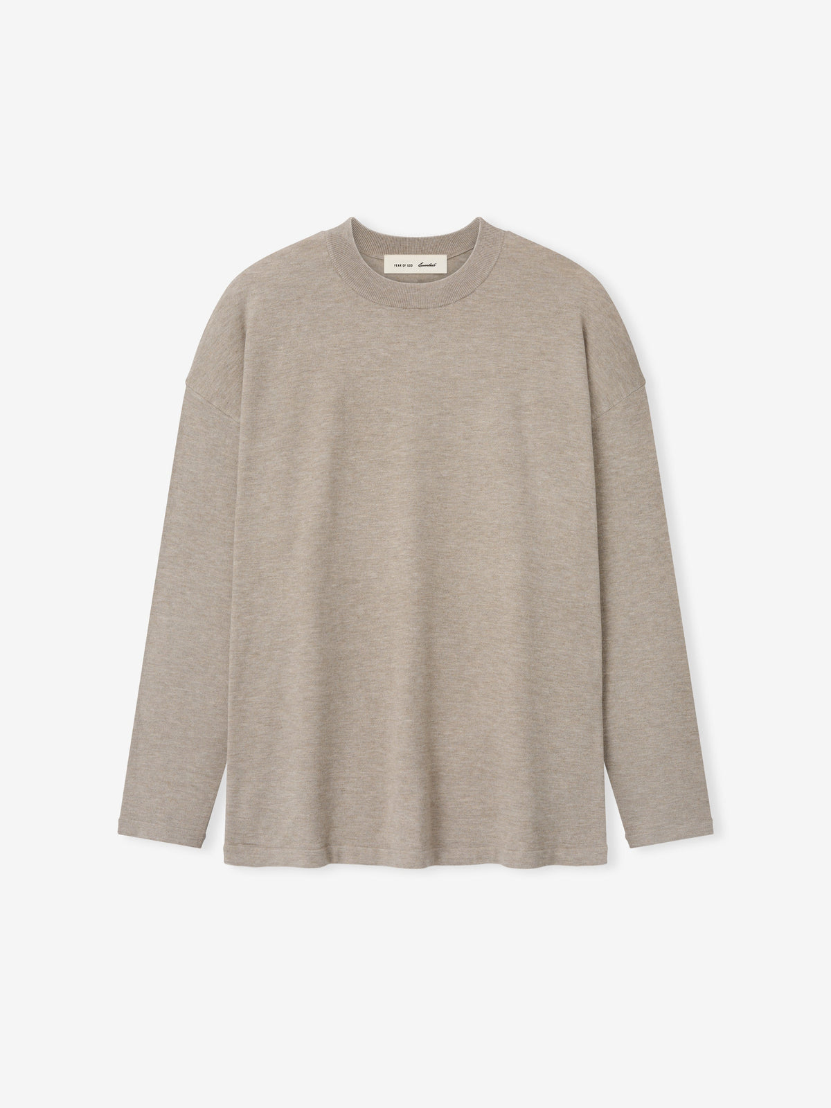 Fear of God Essentials Soft Knit Long Sleeve Tee Seal Heather - Im Your Wardrobe