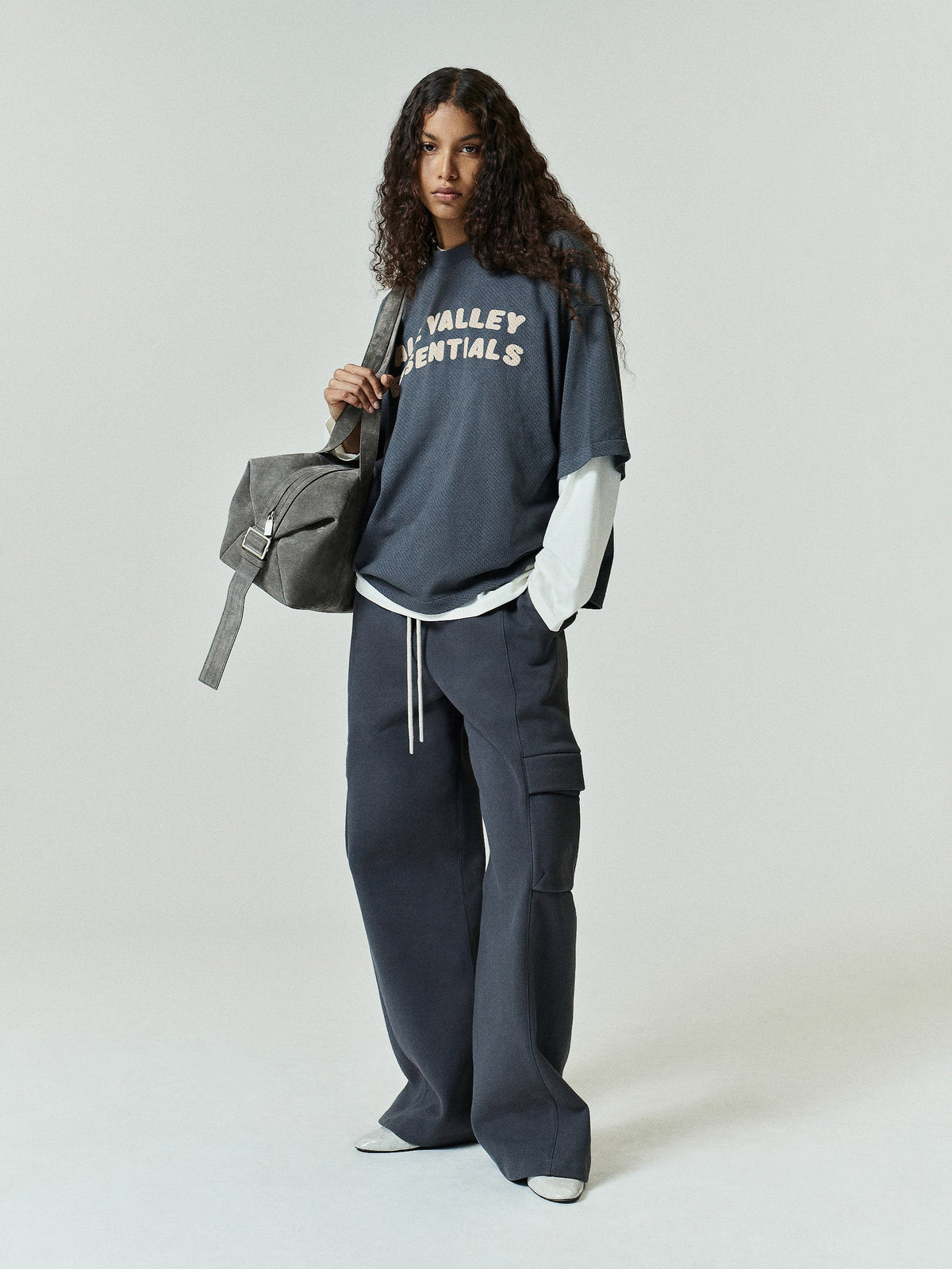 Fear of God Essentials Women's Fleece Cargo Relaxed Sweatpant Iron Grey