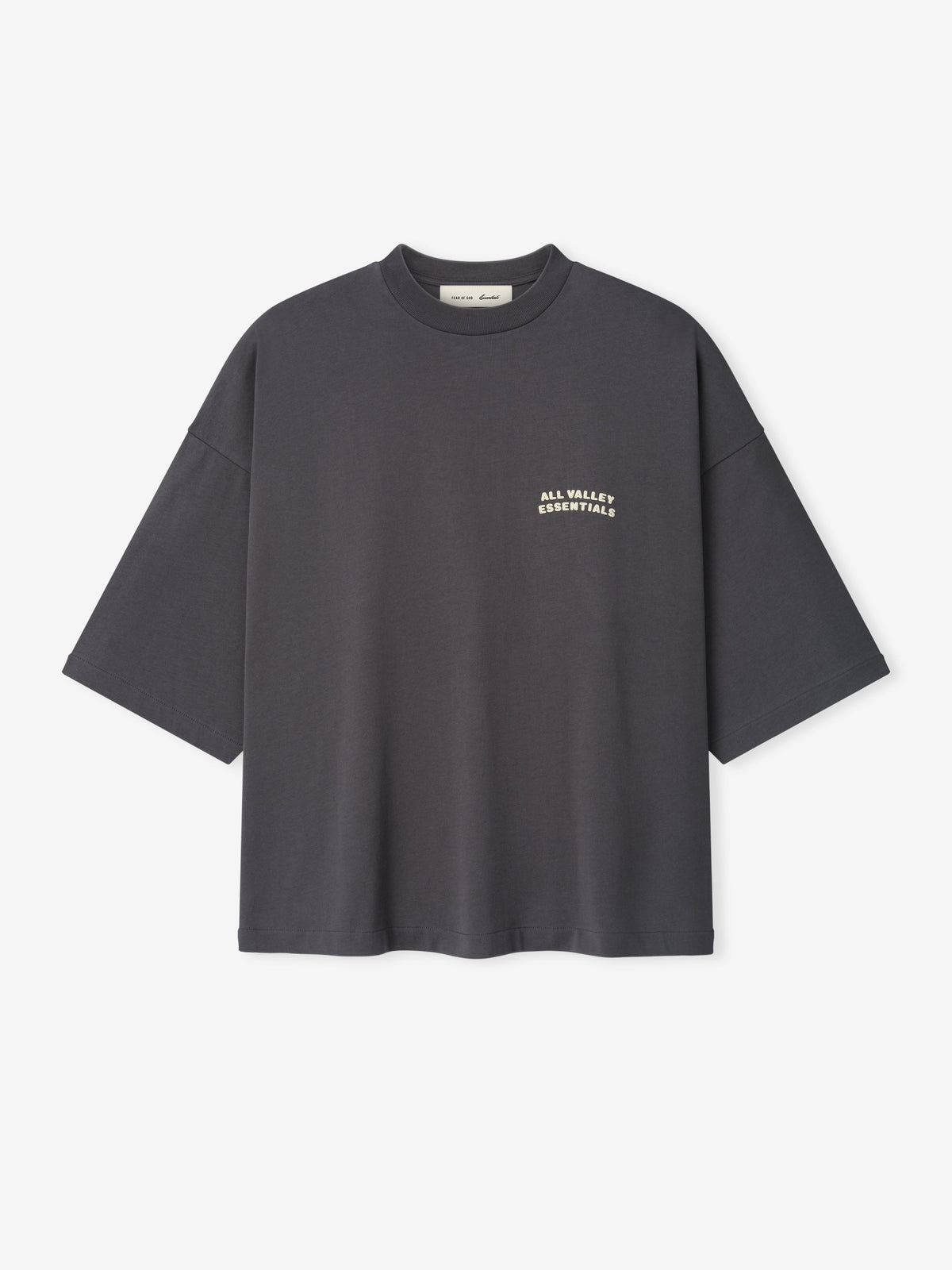 Fear of God Essentials Merch Tee Boxy Fit All Valley Iron Grey - Im Your Wardrobe