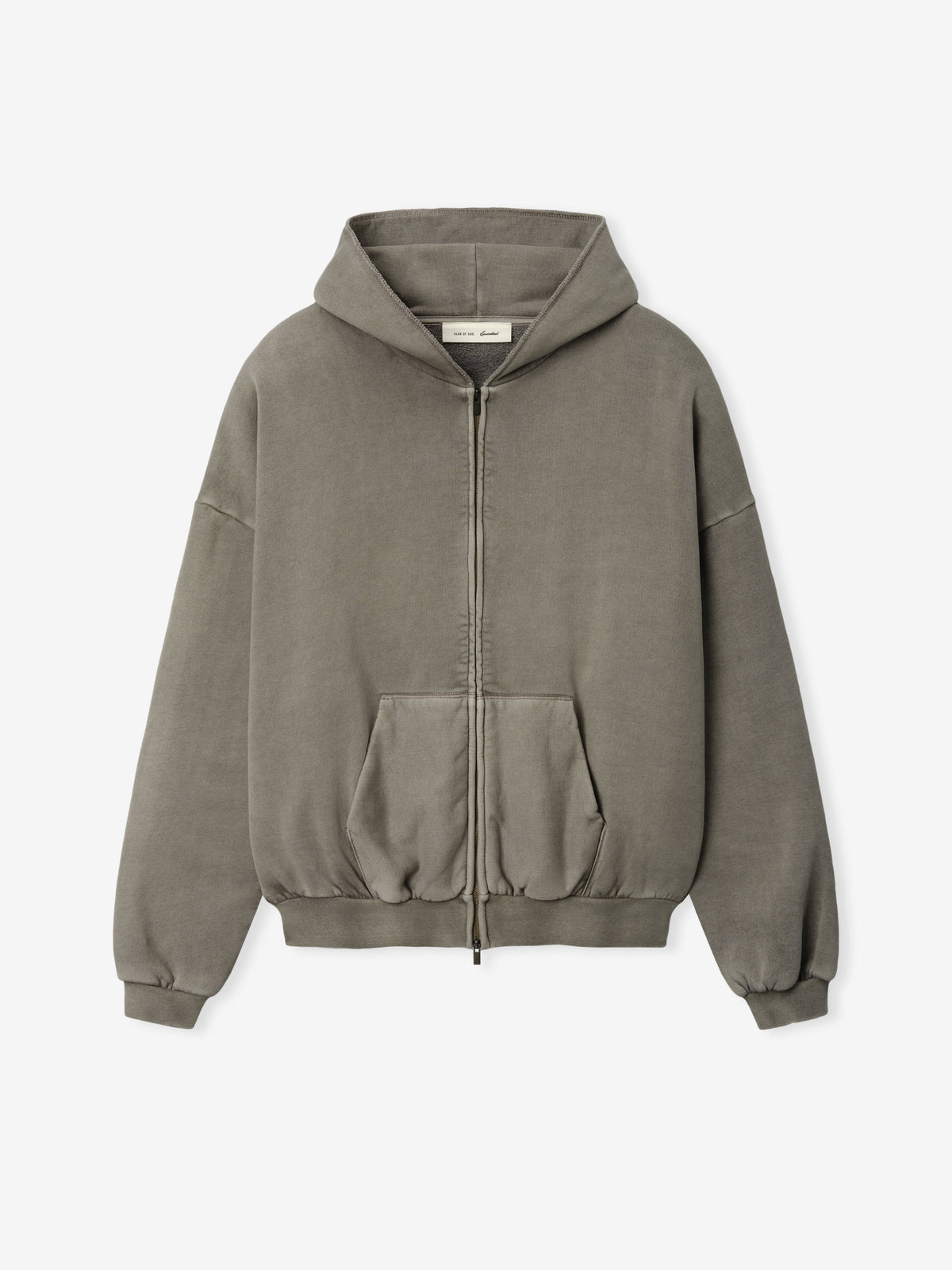 Fear of God Essentials 90s Zip-Up Hoodie Washed Seal - Im Your Wardrobe
