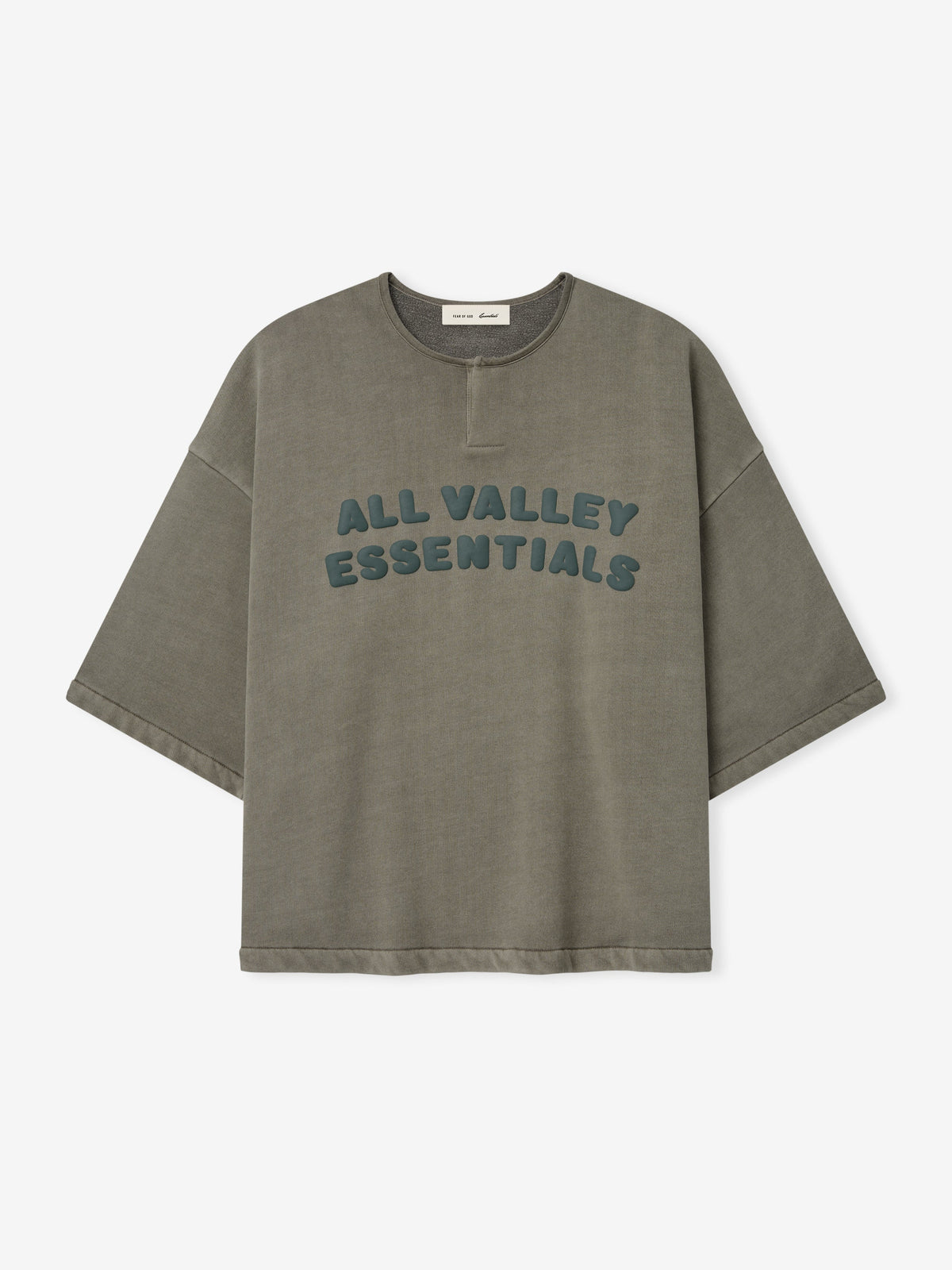 Fear of God Essentials 3/4 Henley Sweatshirt Washed Seal - Im Your Wardrobe