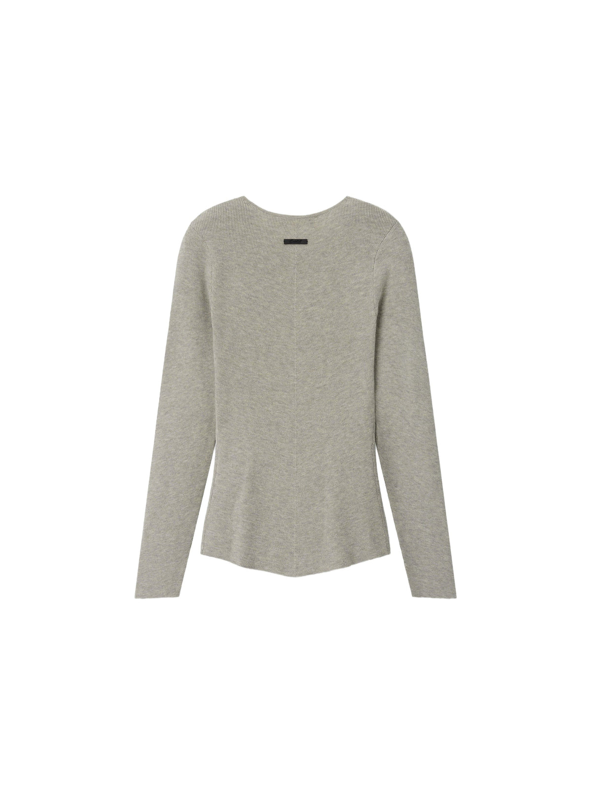 Fear of God Essentials Women's Rib Knit Chevron V-Neck Pyrite Heather