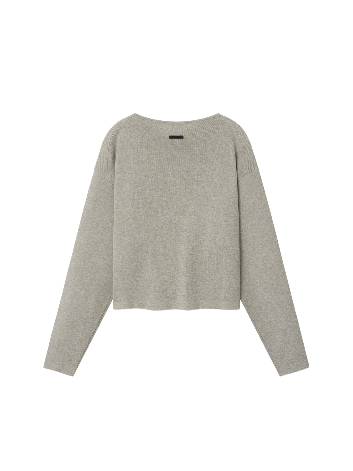 Fear of God Essentials Women's Rib Knit Modern Cropped Boatneck Pyrite Heather
