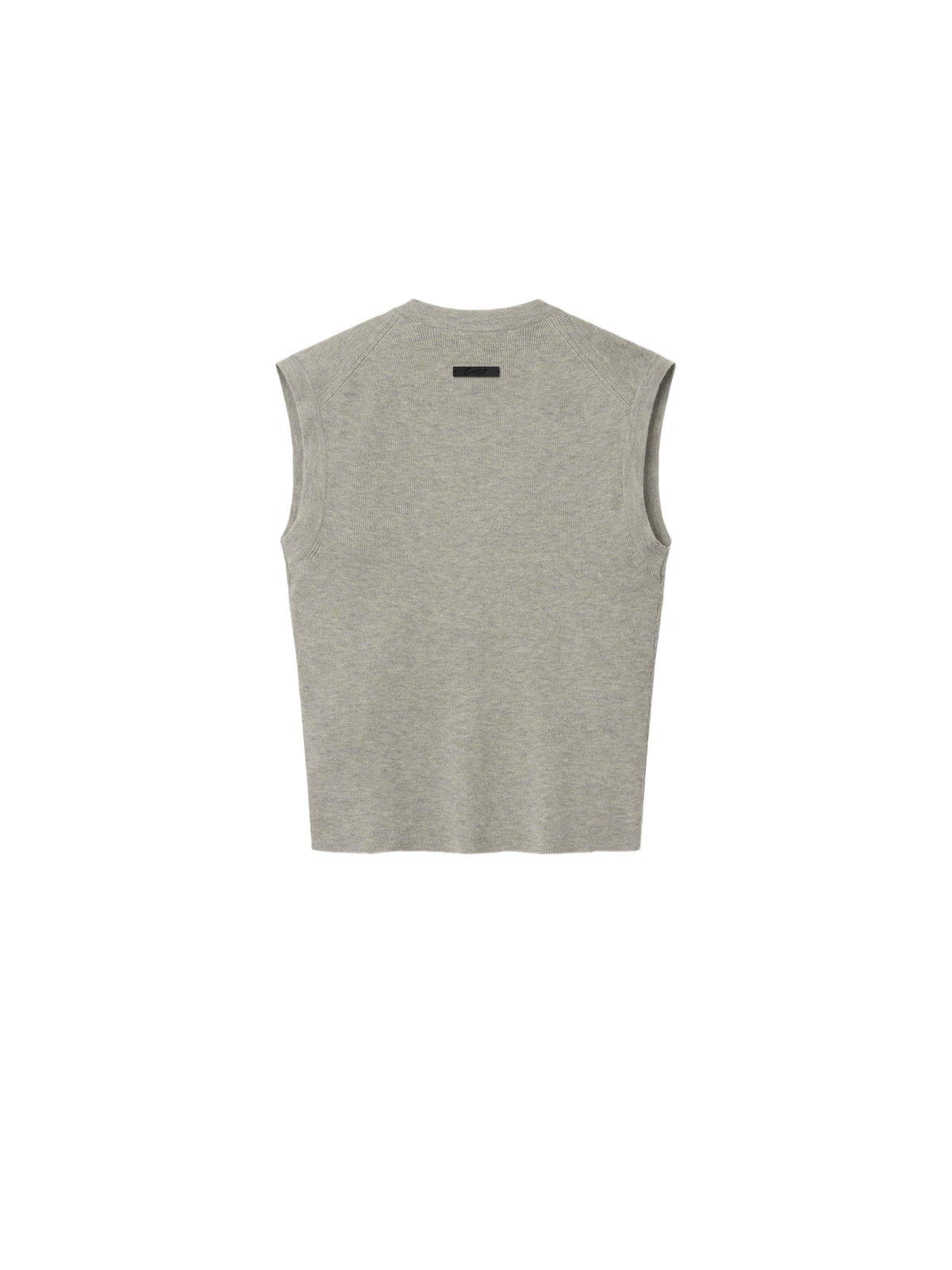 Fear of God Essentials Women's Rib Knit V-Neck Cropped Tank Pyrite Heather