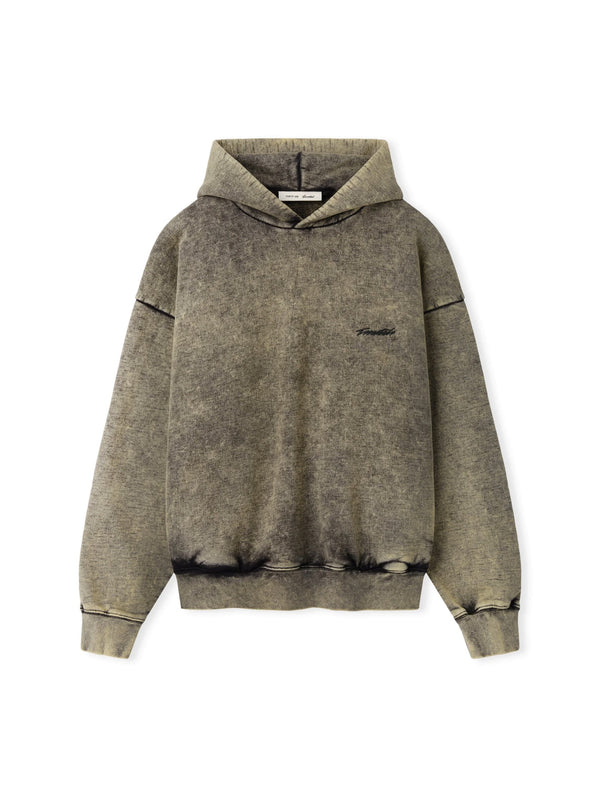 Fear of God Essentials Classic Raglan Hoodie Sulphur Black Cloud Wash