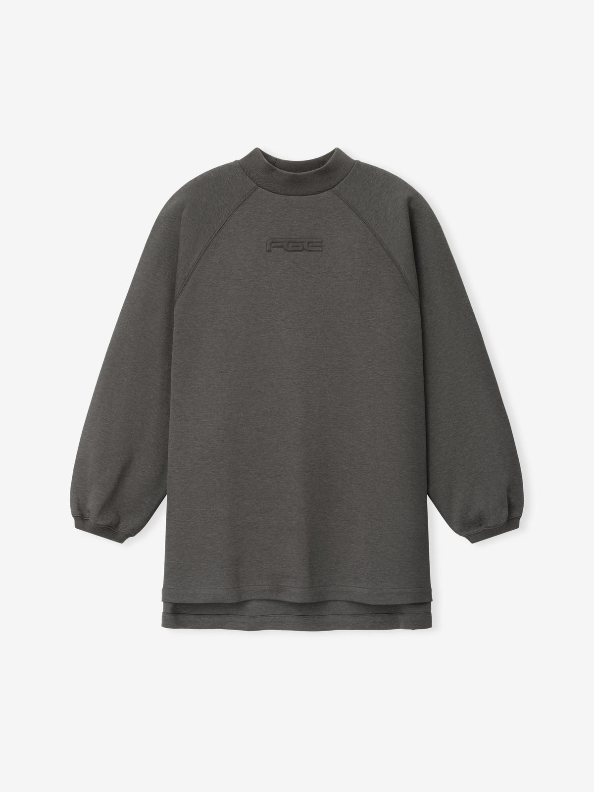 Fear of God Essentials Pique 90s Relaxed Mockneck Raglan LS Tee Ash Heather
