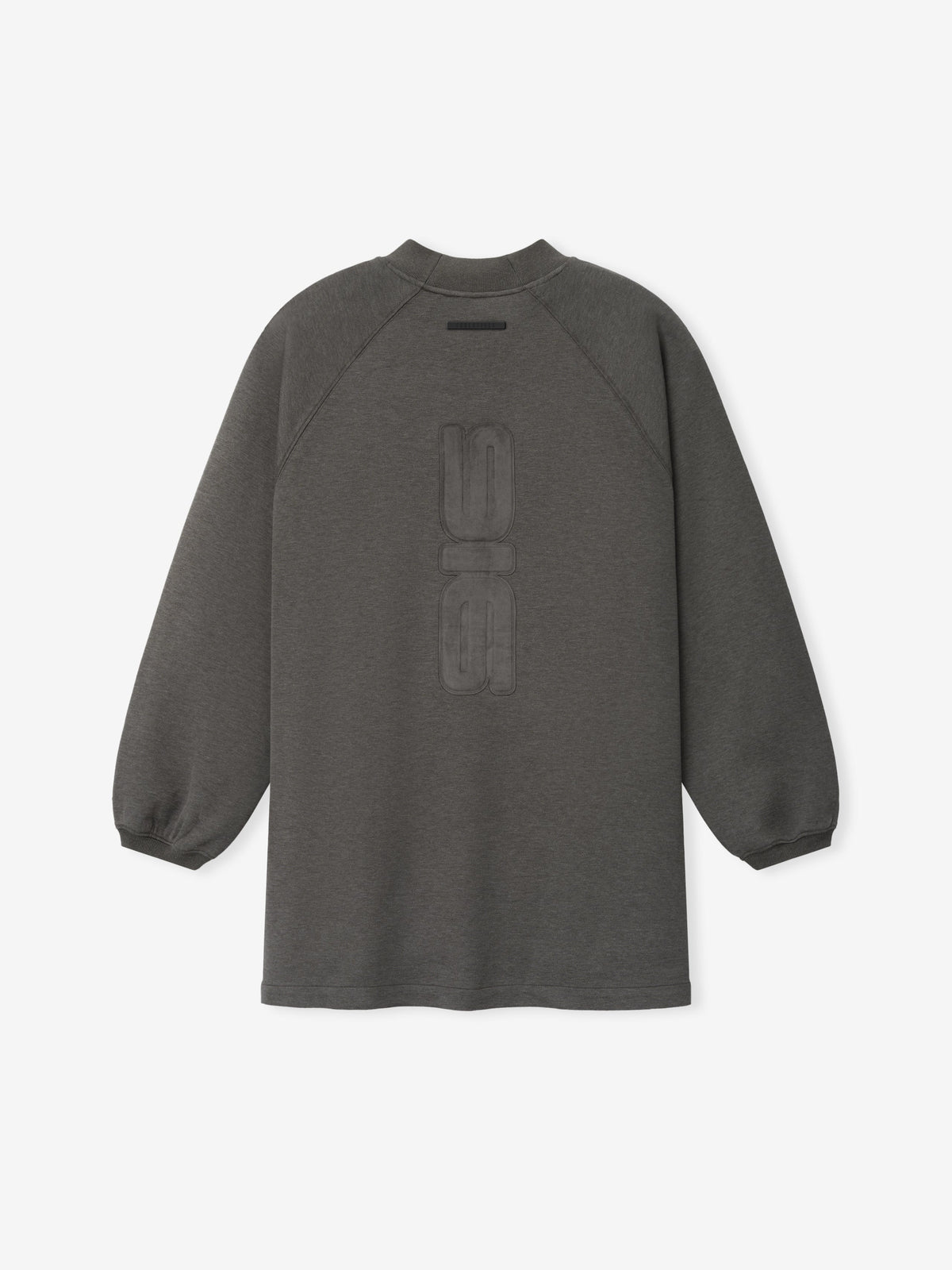 Fear of God Essentials Pique 90s Relaxed Mockneck Raglan LS Tee Ash Heather