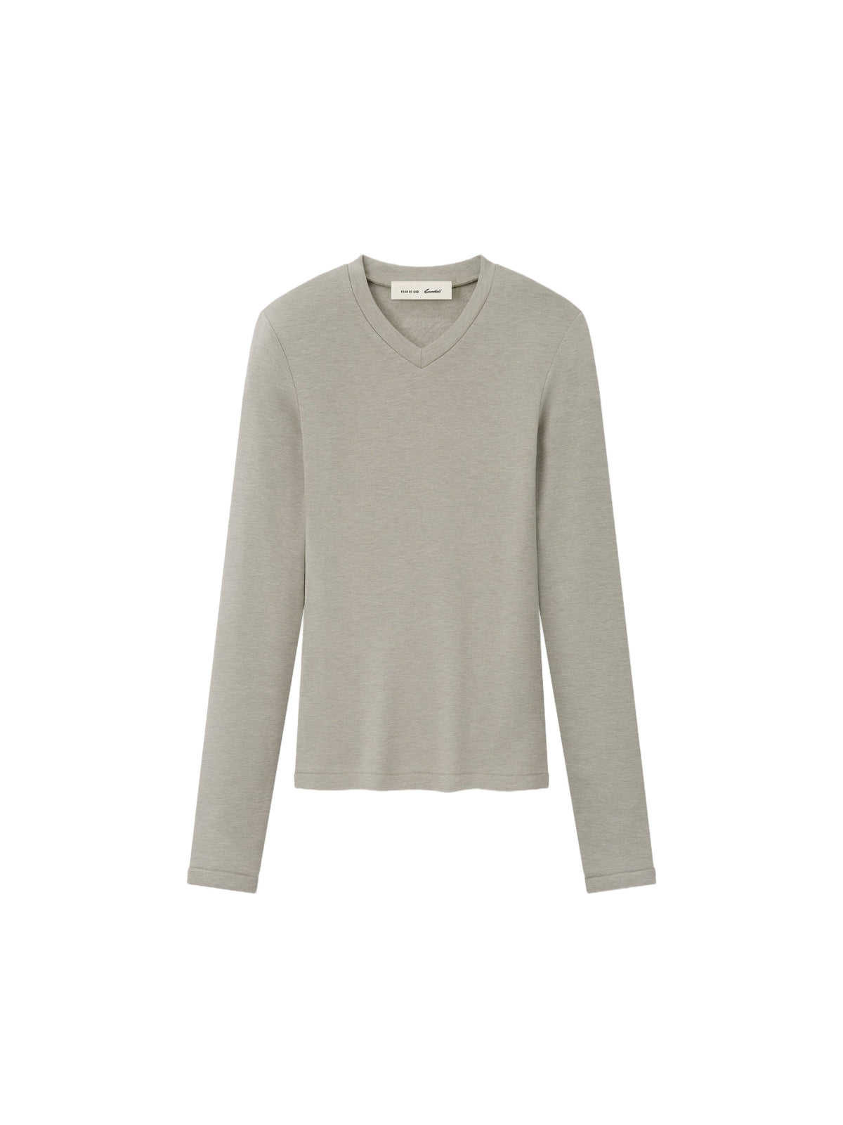 Fear of God Essentials Women's Longsleeve V-Neck Pyrite Heather