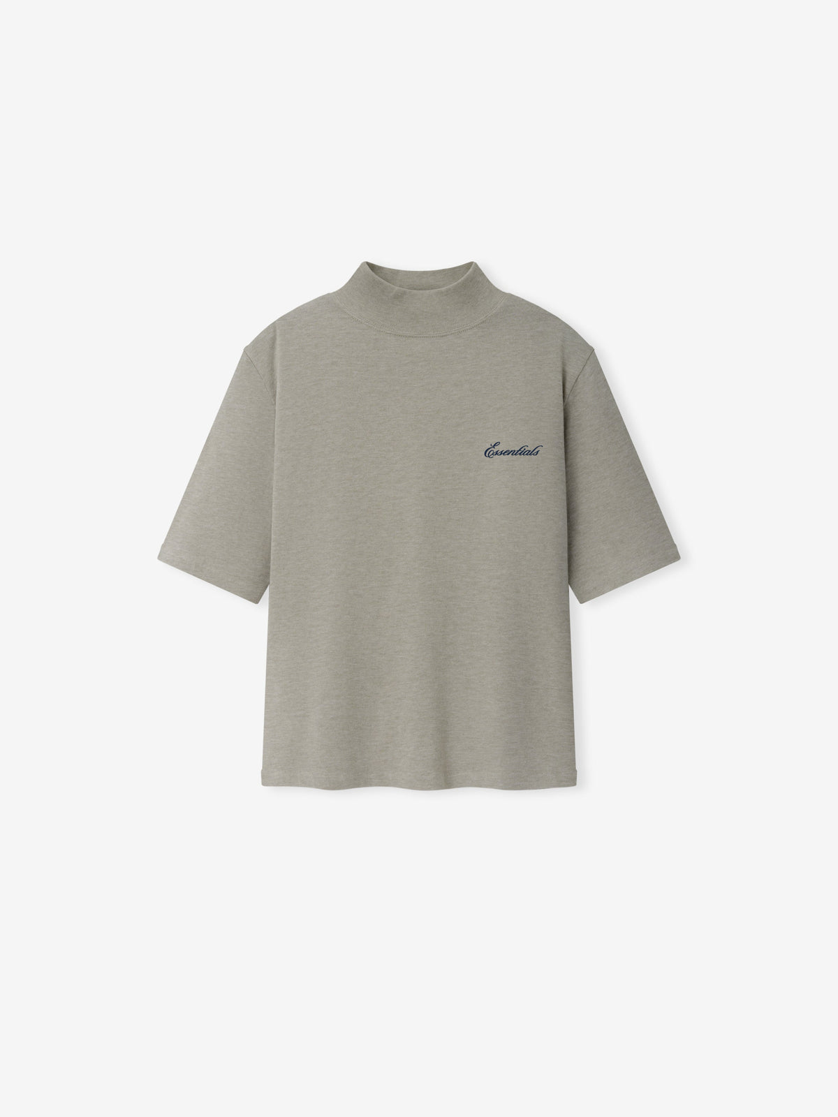 Fear of God Essentials Women's Slim Mock Neck Tee Pyrite Heather