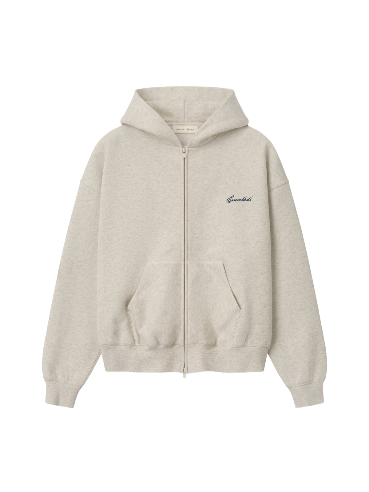 Fear of God Essentials Signature Classic Zip Up Hoodie Marble Heather