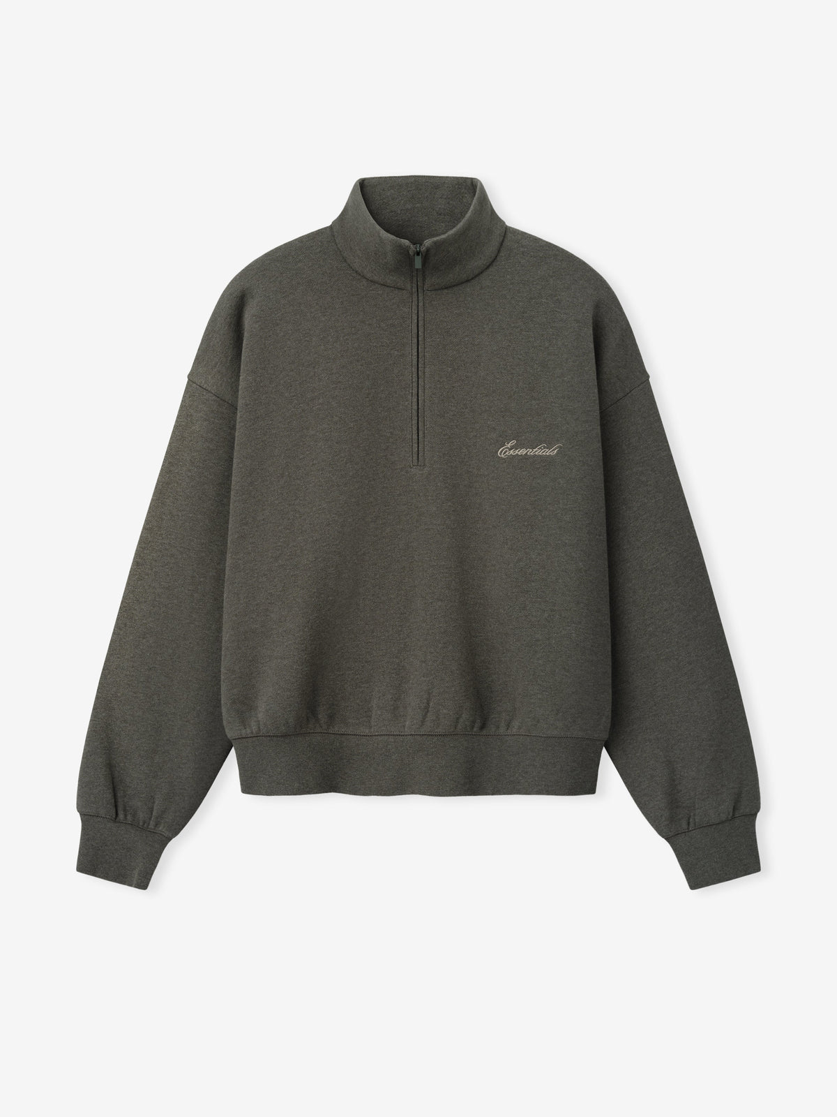 Fear of God Essentials Signature Classic Half Zip Sweatshirt Ash Heather