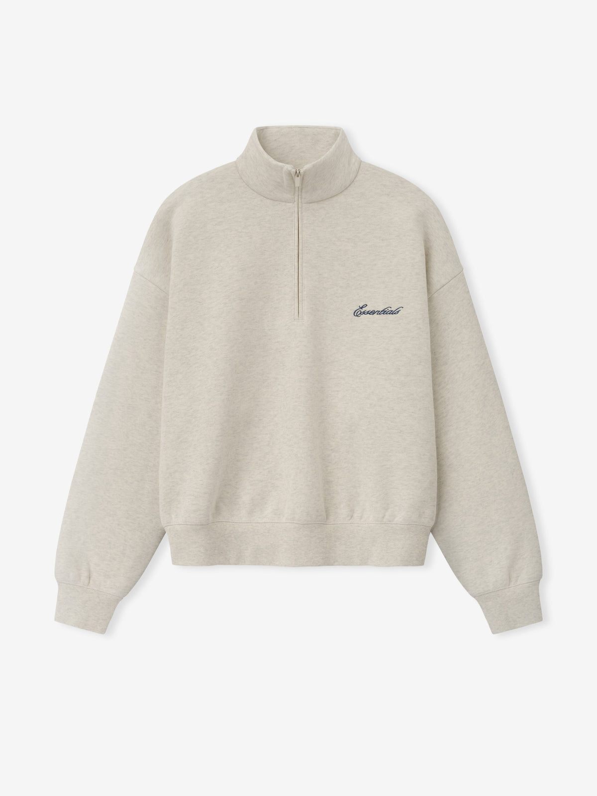 Fear of God Essentials Signature Classic Half Zip Sweatshirt Marble Heather