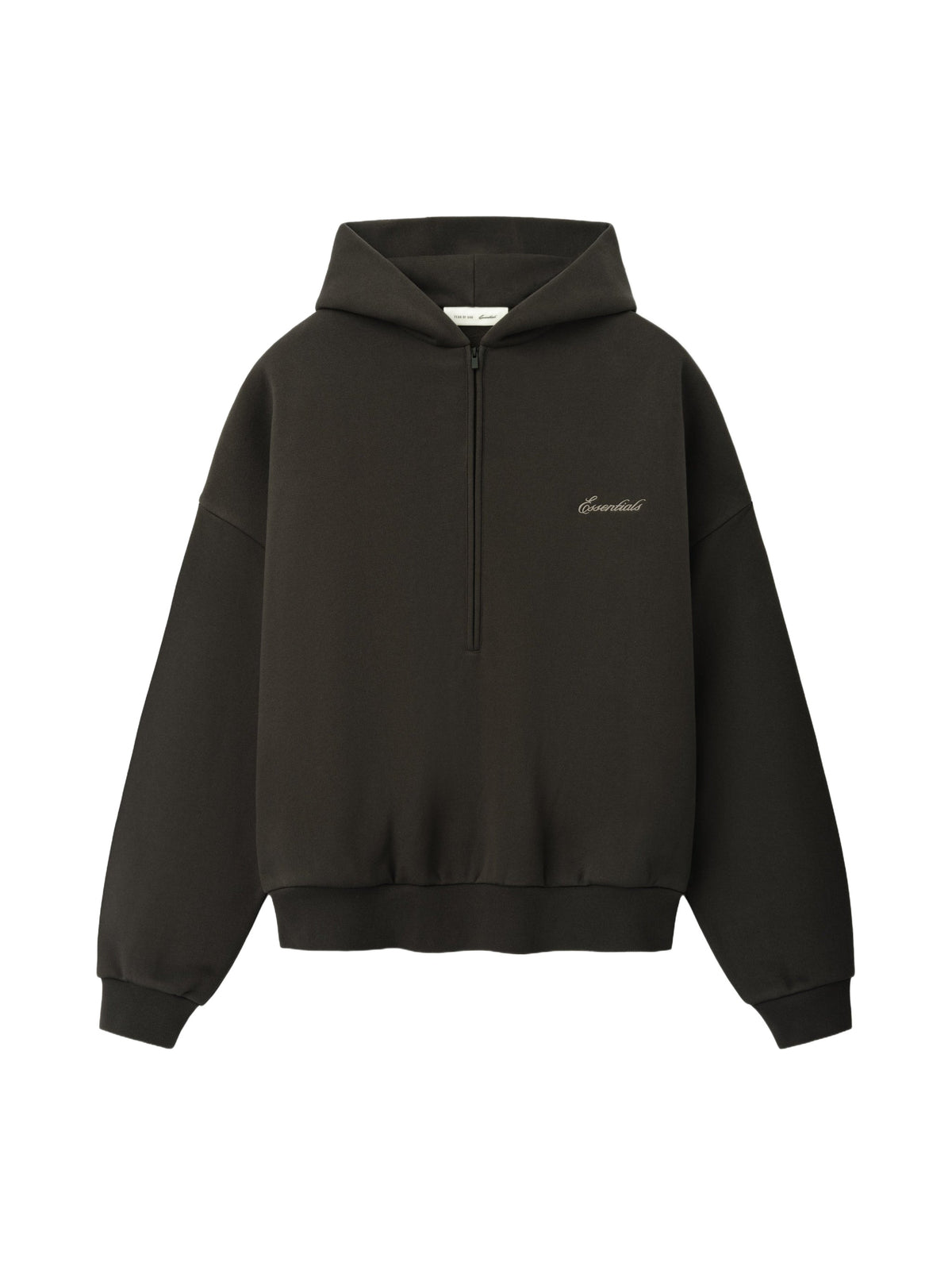 Fear of God Essentials Signature Lounge Half Zip Hoodie Ink Black