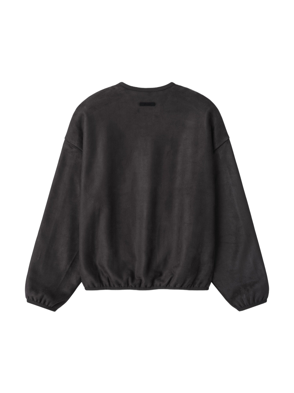 Fear of God Essentials Suede Fleece Signature Modern Crewneck Sweatshirt W/ Piping Ink Black