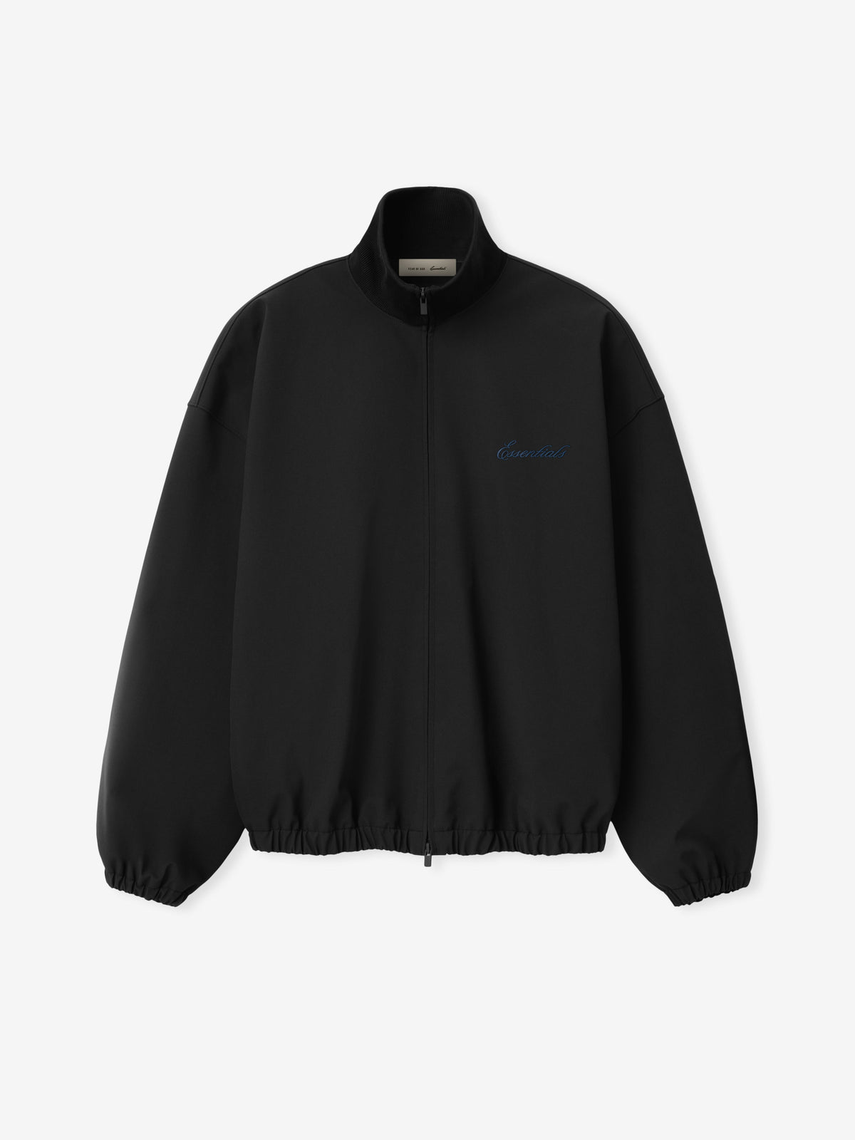 Fear of God Essentials Bonded Nylon Signature Full Zip Track Jacket Black