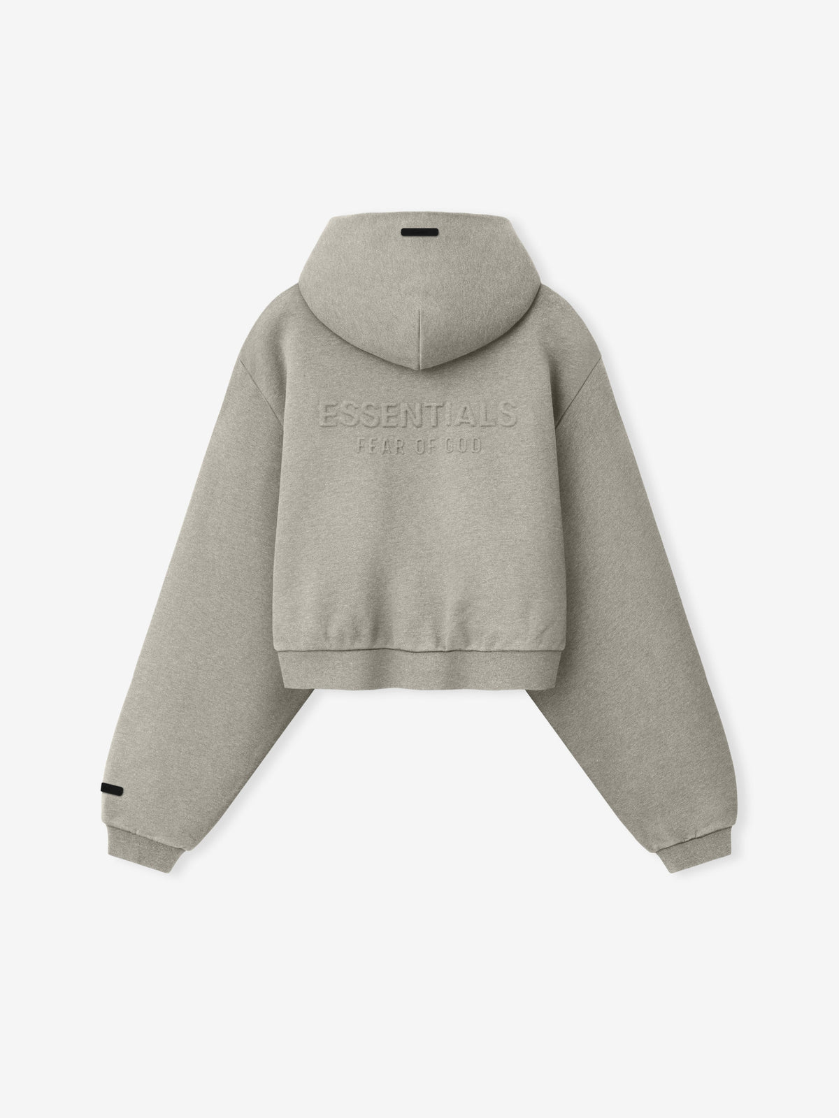 Fear of God Essentials Women's Embossed Cropped Zip-Up Hoodie Warm Heather