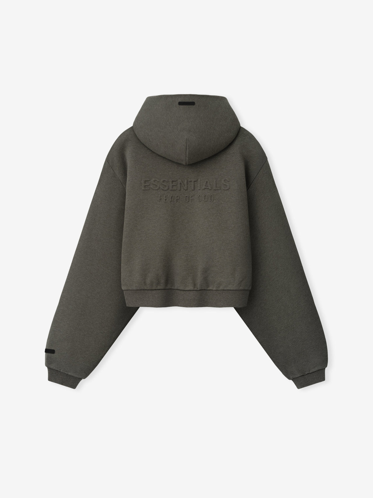 Fear of God Essentials Women's Embossed Cropped Zip-Up Hoodie Ash Heather
