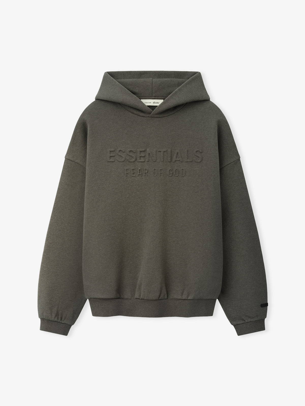 Fear of God Essentials Embossed FW26 90s Relaxed Hoodie Ash Heather - Im Your Wardrobe