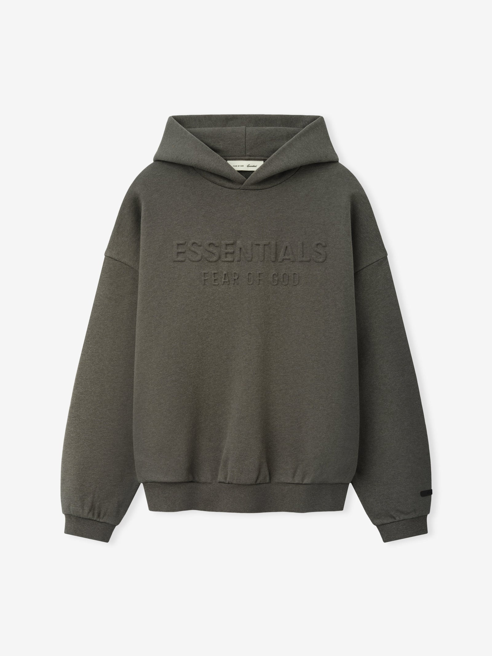 Fear of God Essentials Embossed FW26 90s Relaxed Hoodie Ash Heather - Im Your Wardrobe