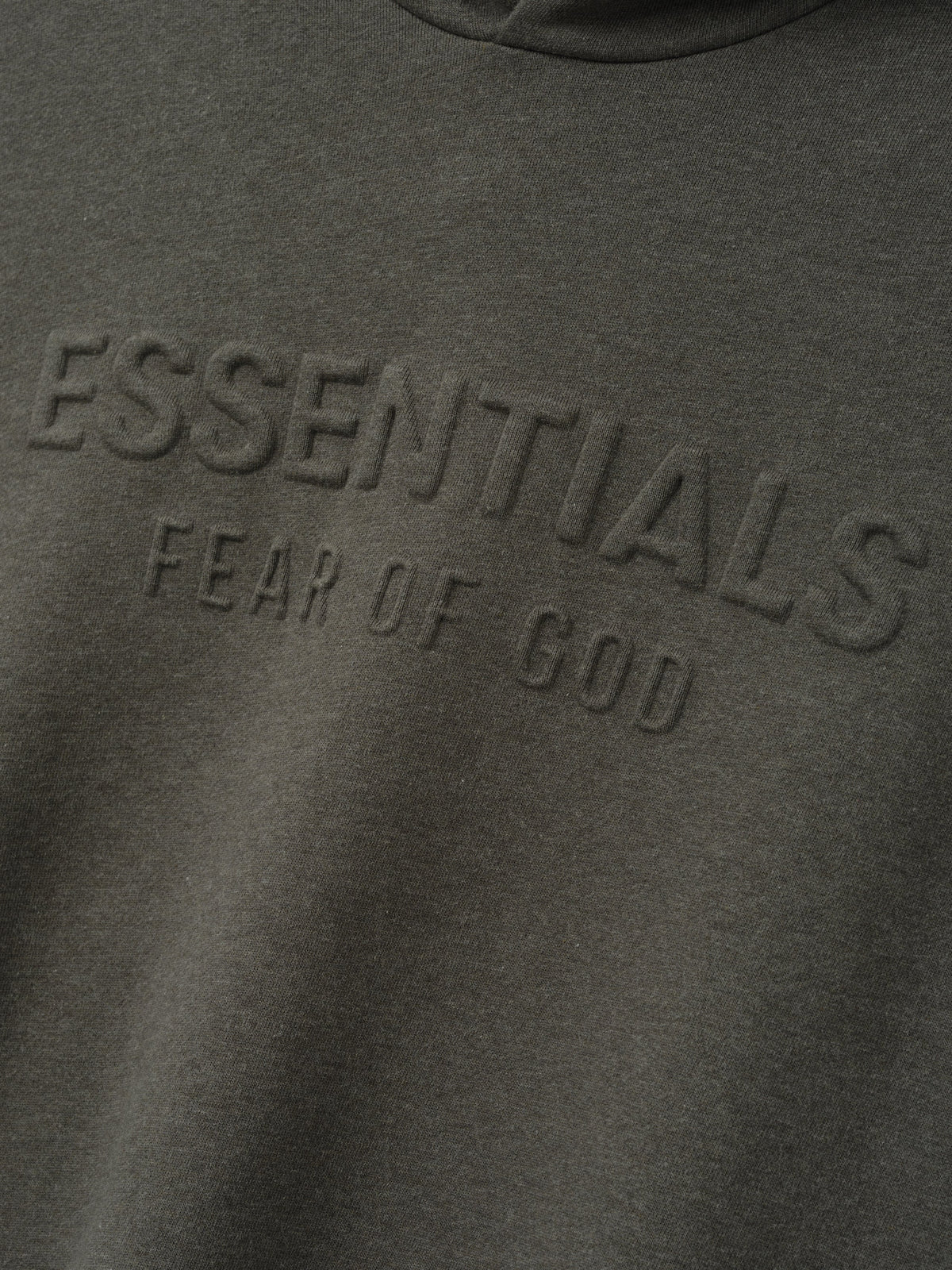 Fear of God Essentials Embossed FW26 90s Relaxed Hoodie Ash Heather - Im Your Wardrobe