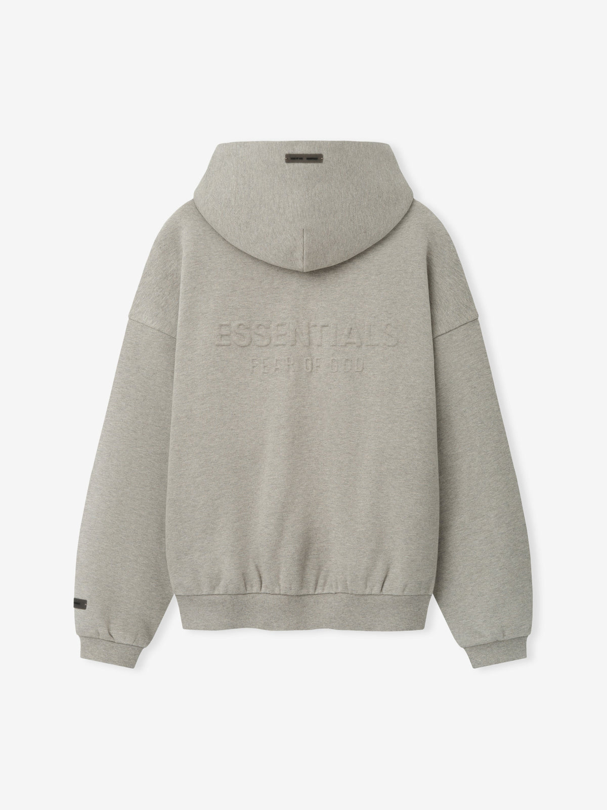 Fear of God Essentials Embossed FW26 90s Relaxed Zip Up Hoodie Ash Heather - Im Your Wardrobe