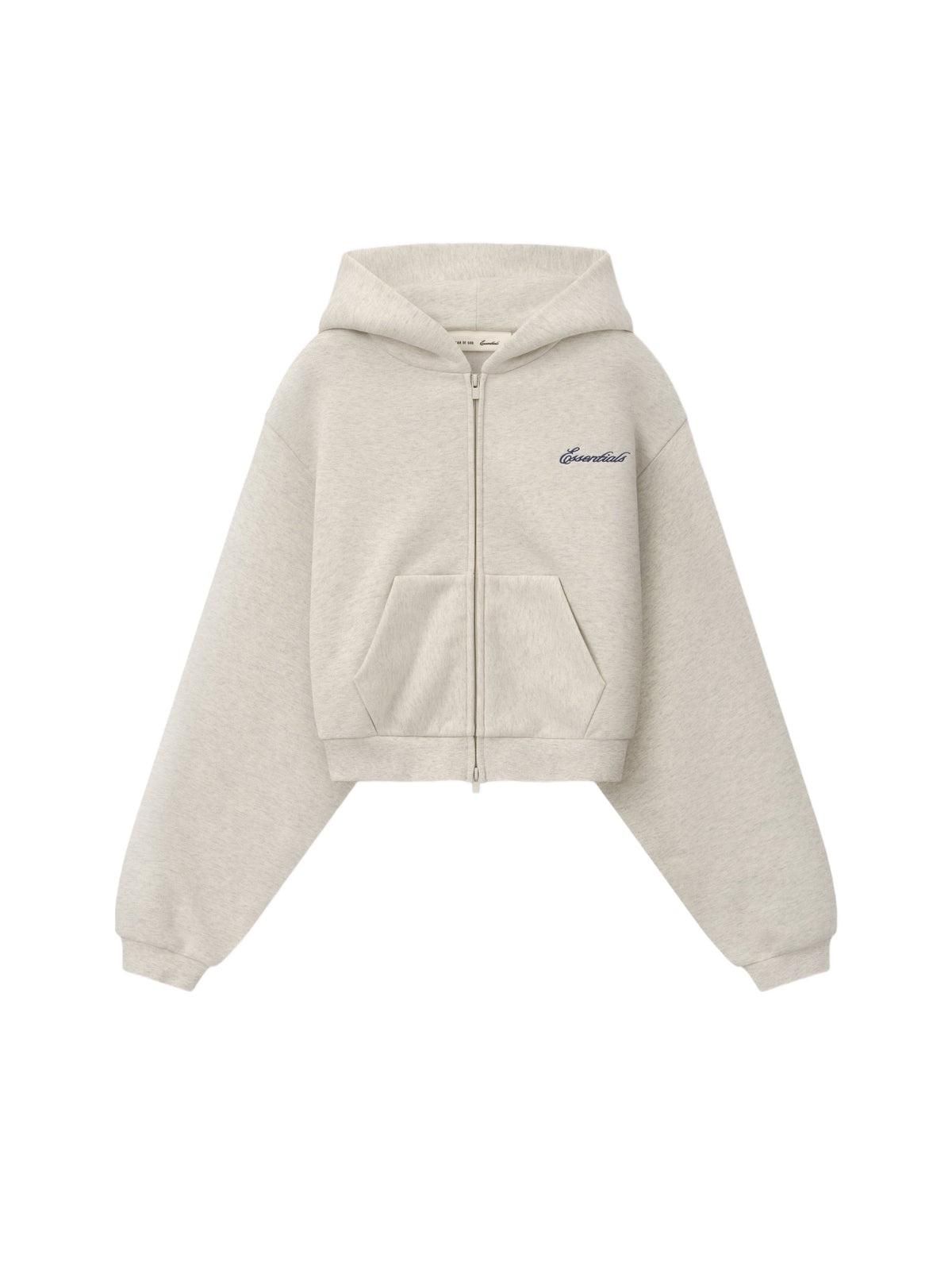 Fear of God Essentials Women's Modern Cropped Zip Hoodie Marble Heather
