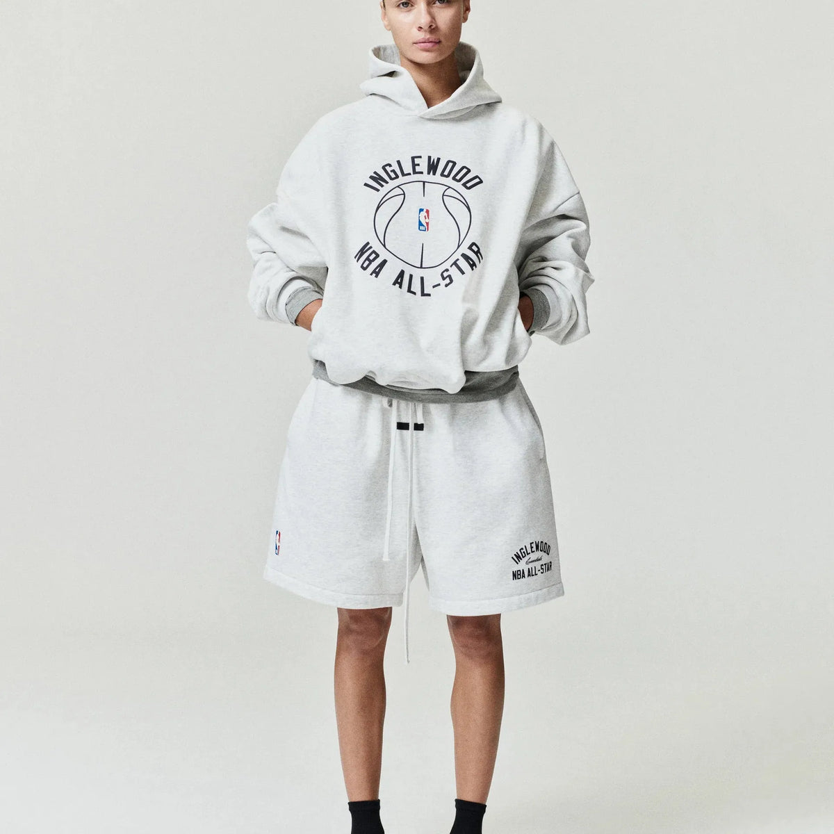 Fear Of God Essentials Inglewood X All Star Weekend '26 90s Hoodie Oatmeal Heather