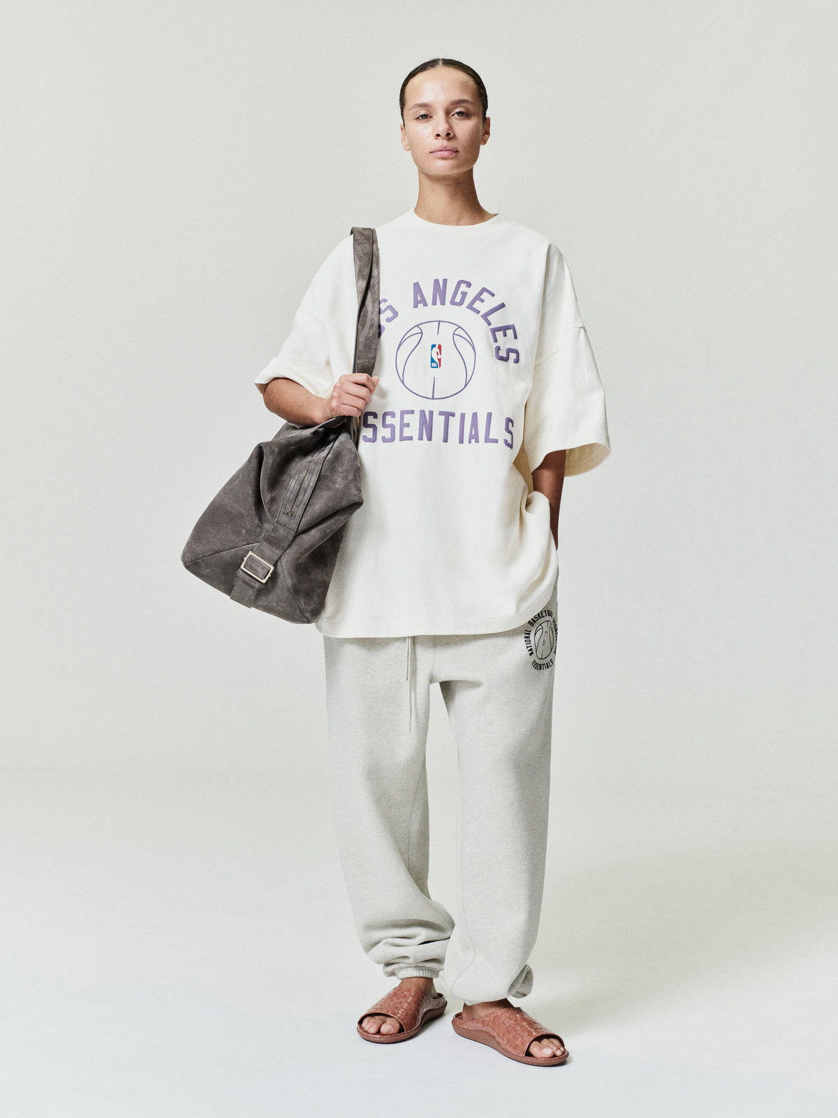 Fear of God Essentials NBA X Barkley Hendricks Classic Sweatpant Heather Stone - Im Your Wardrobe