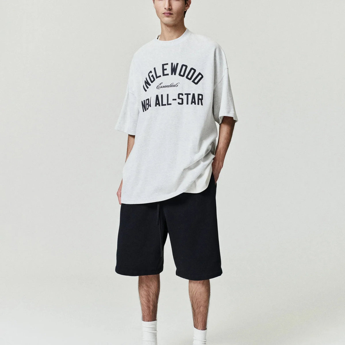 Fear Of God Essentials Inglewood X All Star Weekend '26 90s Tee Oatmeal Heather