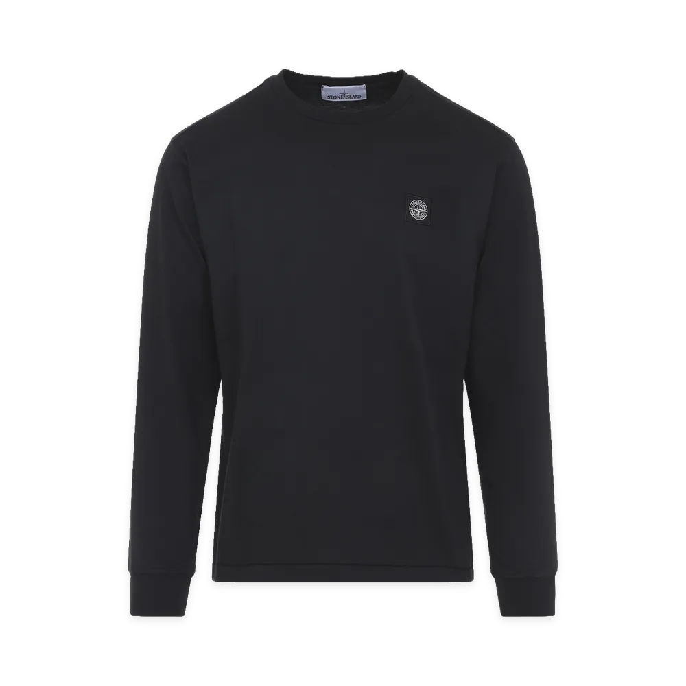 Stone Island Long Sleeve Patch Logo T-Shirt Black