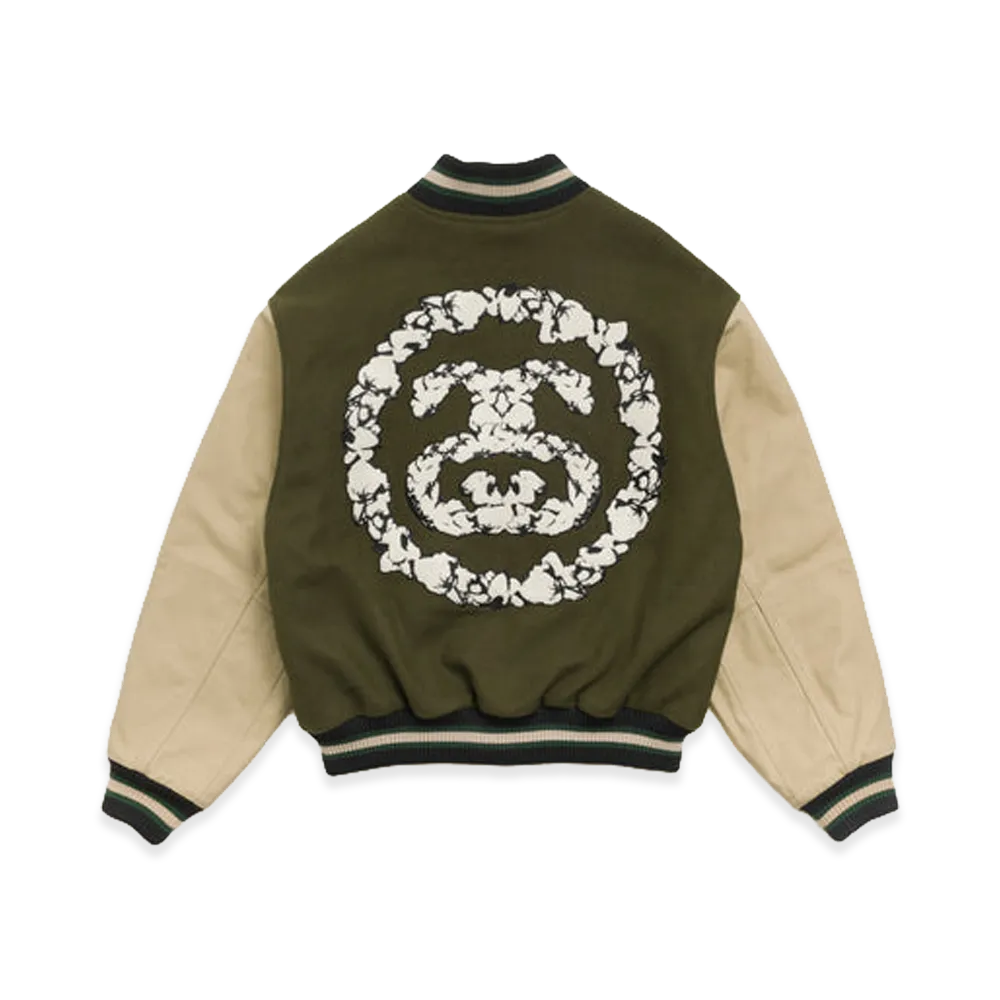 Stussy x Denim Tears Varsity Jacket Green