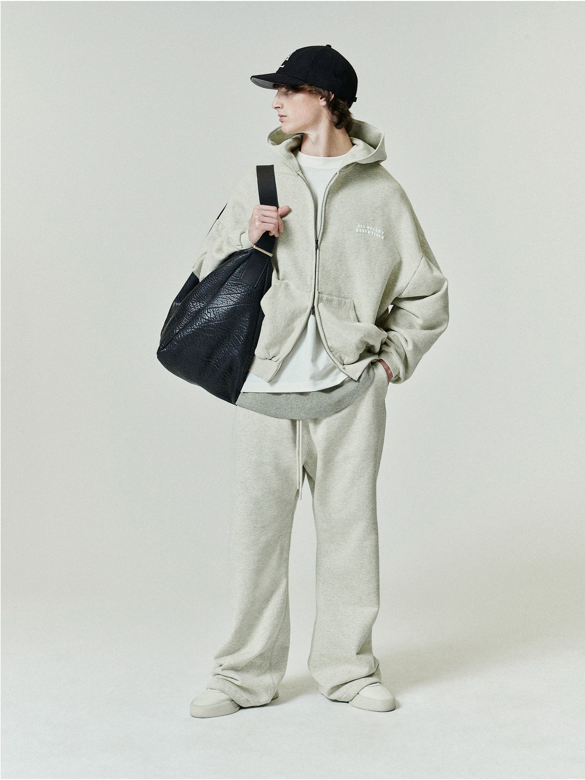 Fear of God Essentials 90s Zip-Up Hoodie Washed Vanilla Heather - Im Your Wardrobe