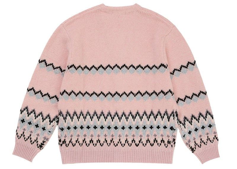 Supreme Metallic Fair Isle Cardigan Pink