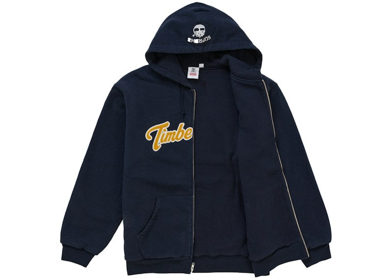 Supreme x Timberland Thermal Lined Zip Up Hooded Sweatshirt Navy