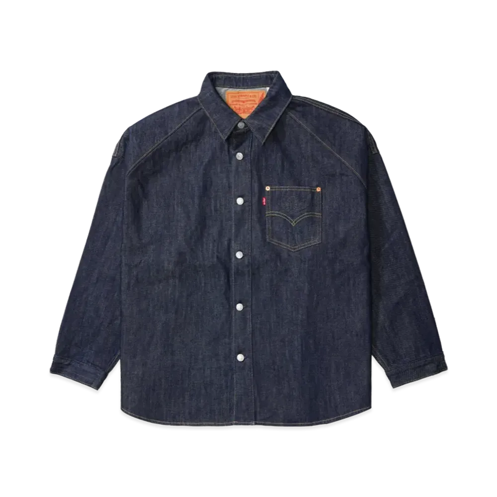 Jordan x Levi's 12oz Denim Overshirt Jacket Rinsed Indigo