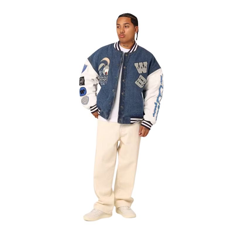 Buy American Thrift X Warner Bros. 100 Years Varsity Jacket in NZ Im