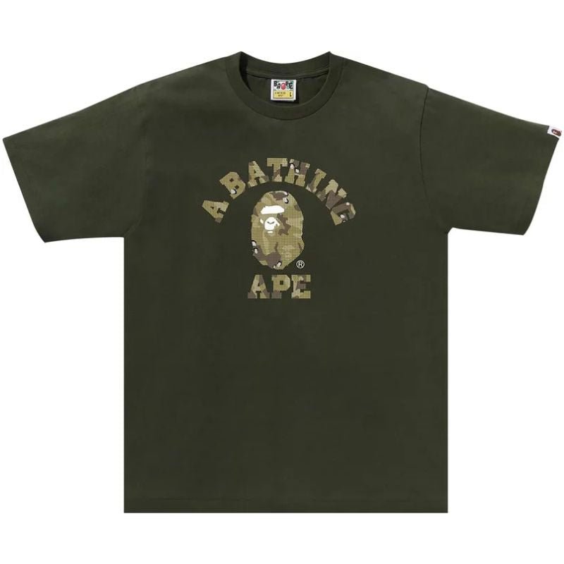 BAPE Bitmap College Tee &#39;Olive Drab&#39; - Im Your Wardrobe