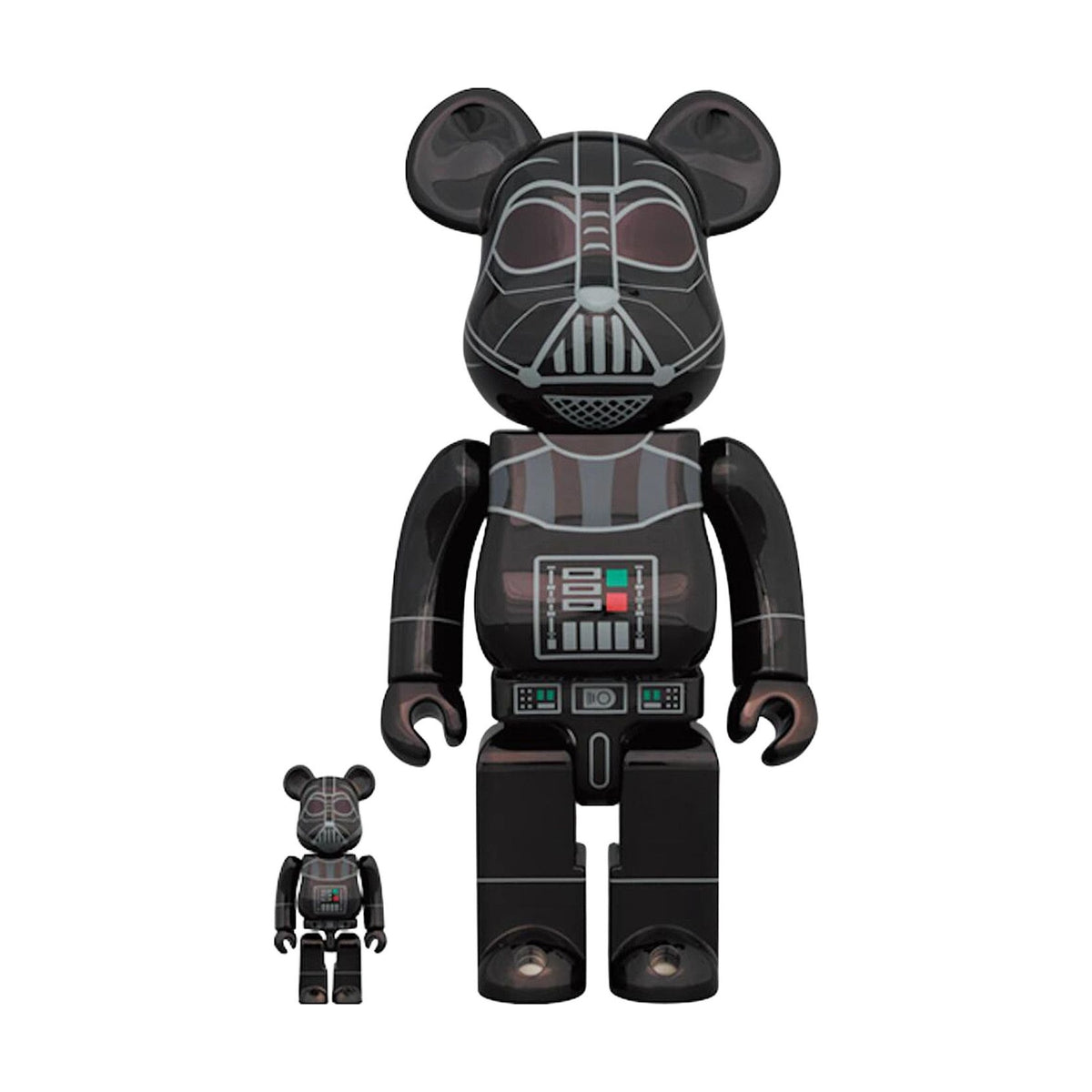 BE@RBRICK Darth Vader Rogue One Chrome 100% & 400% Set front