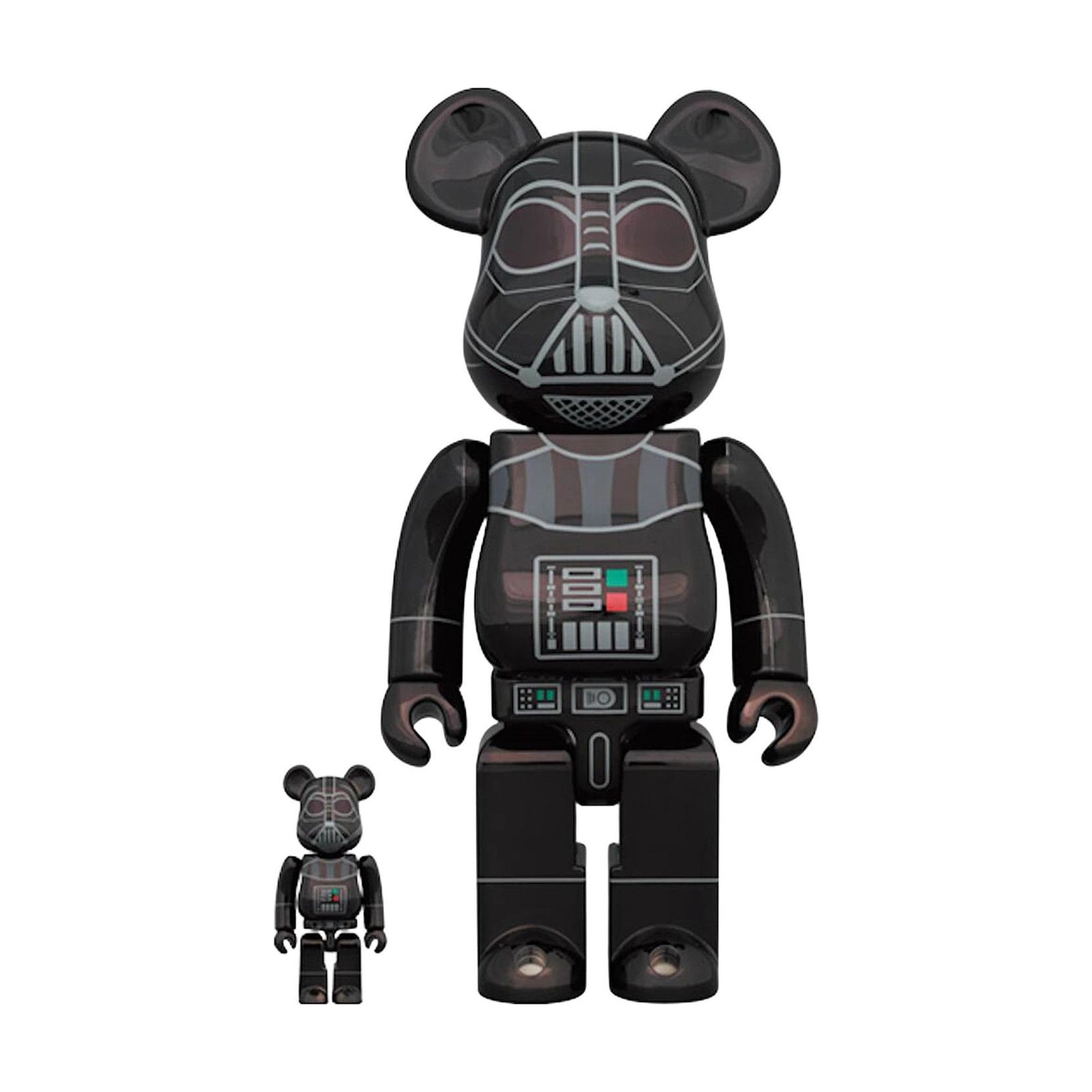 BE@RBRICK Darth Vader Rogue One Chrome 100% & 400% Set front